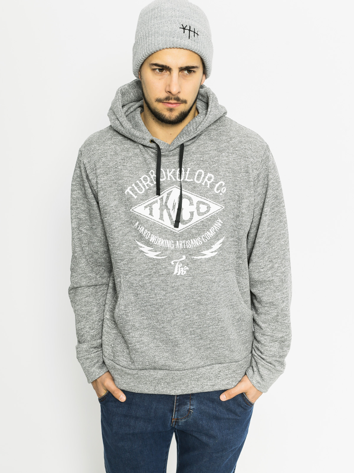 Mikina s kapucí Turbokolor Tk HD (heather grey)