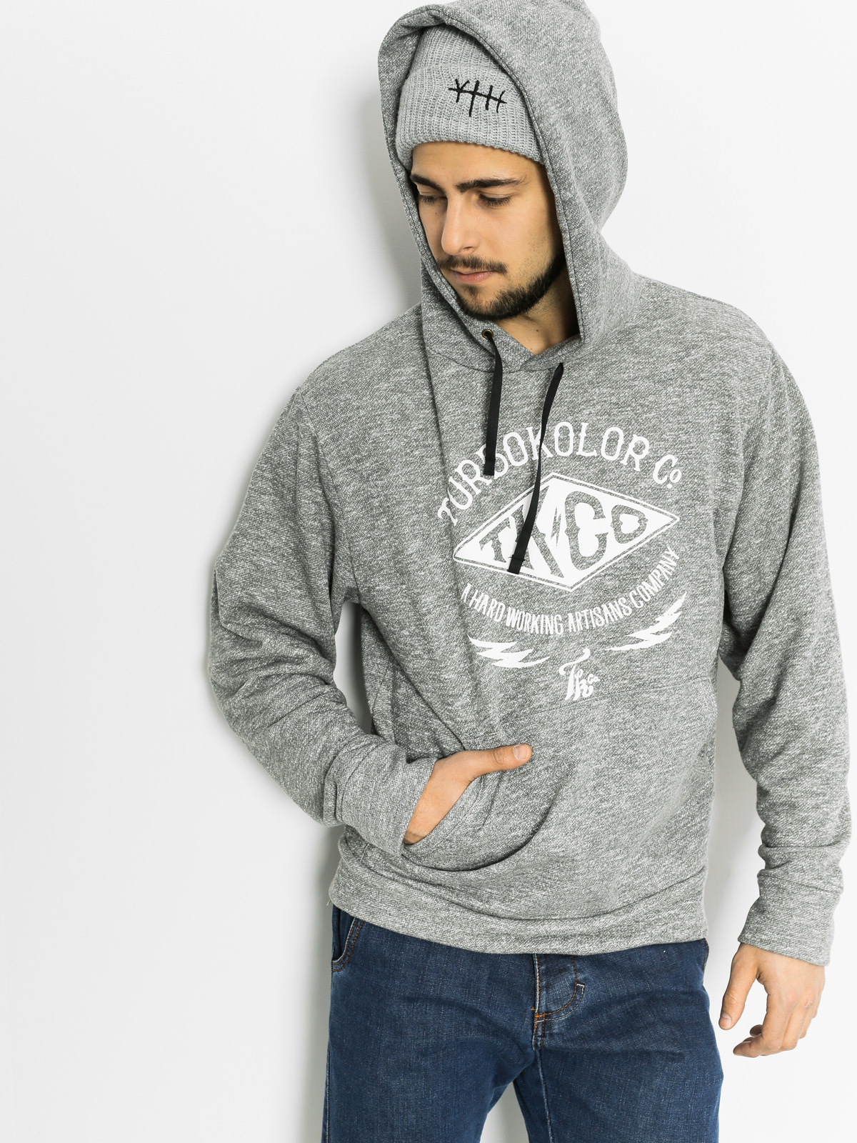 Mikina s kapucí Turbokolor Tk HD (heather grey)