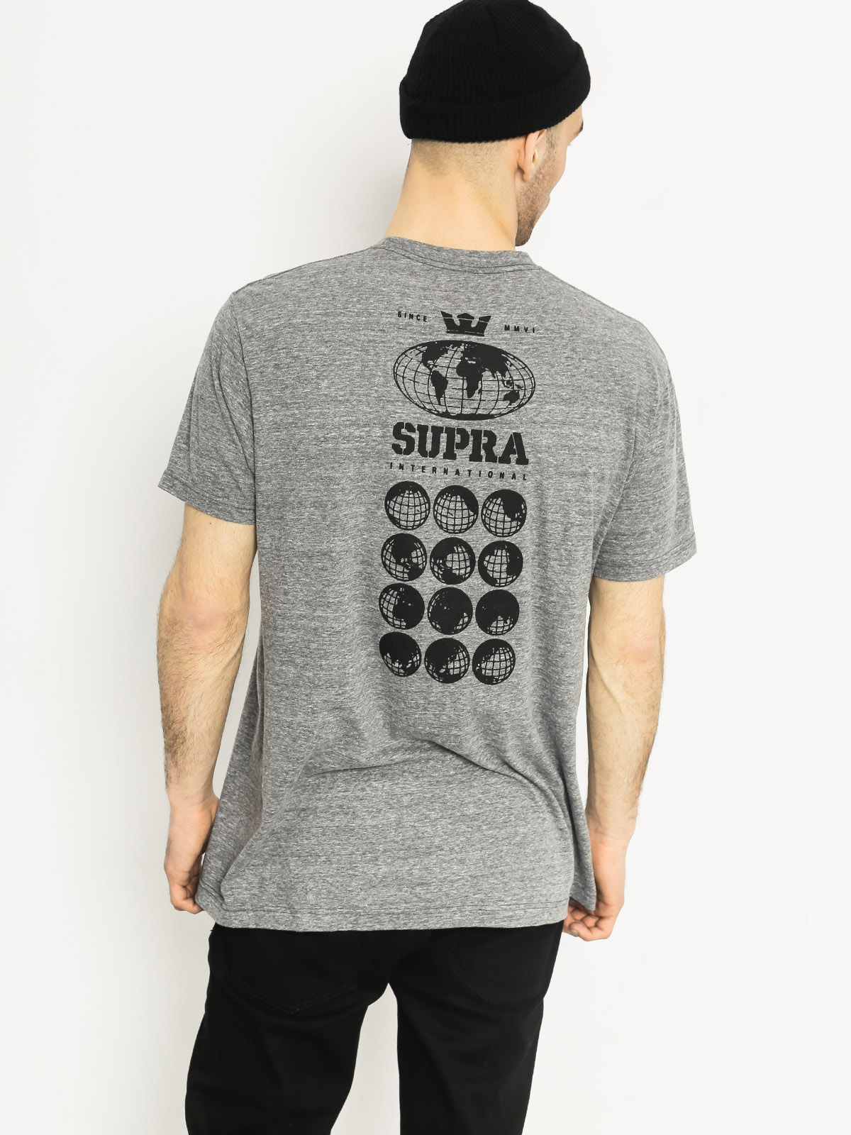 Tričko Supra Worldwide Reg (grey heather)