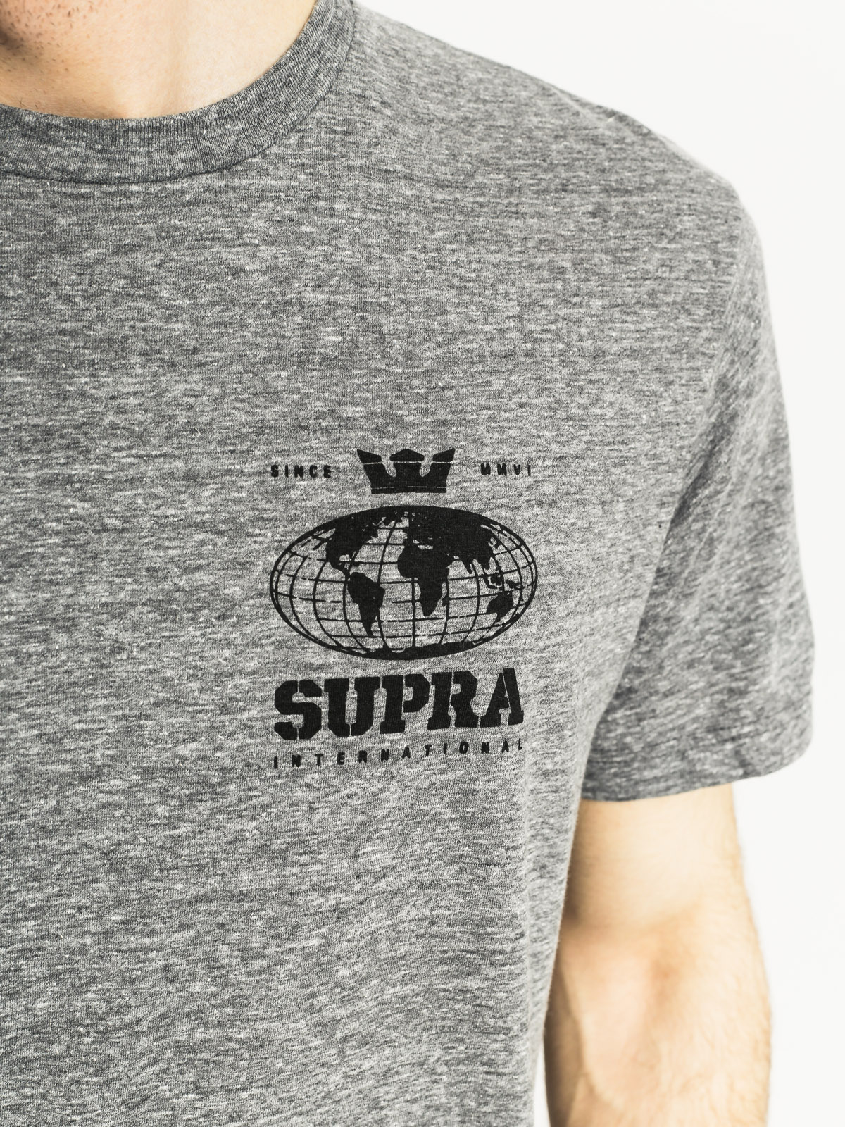 Tričko Supra Worldwide Reg (grey heather)