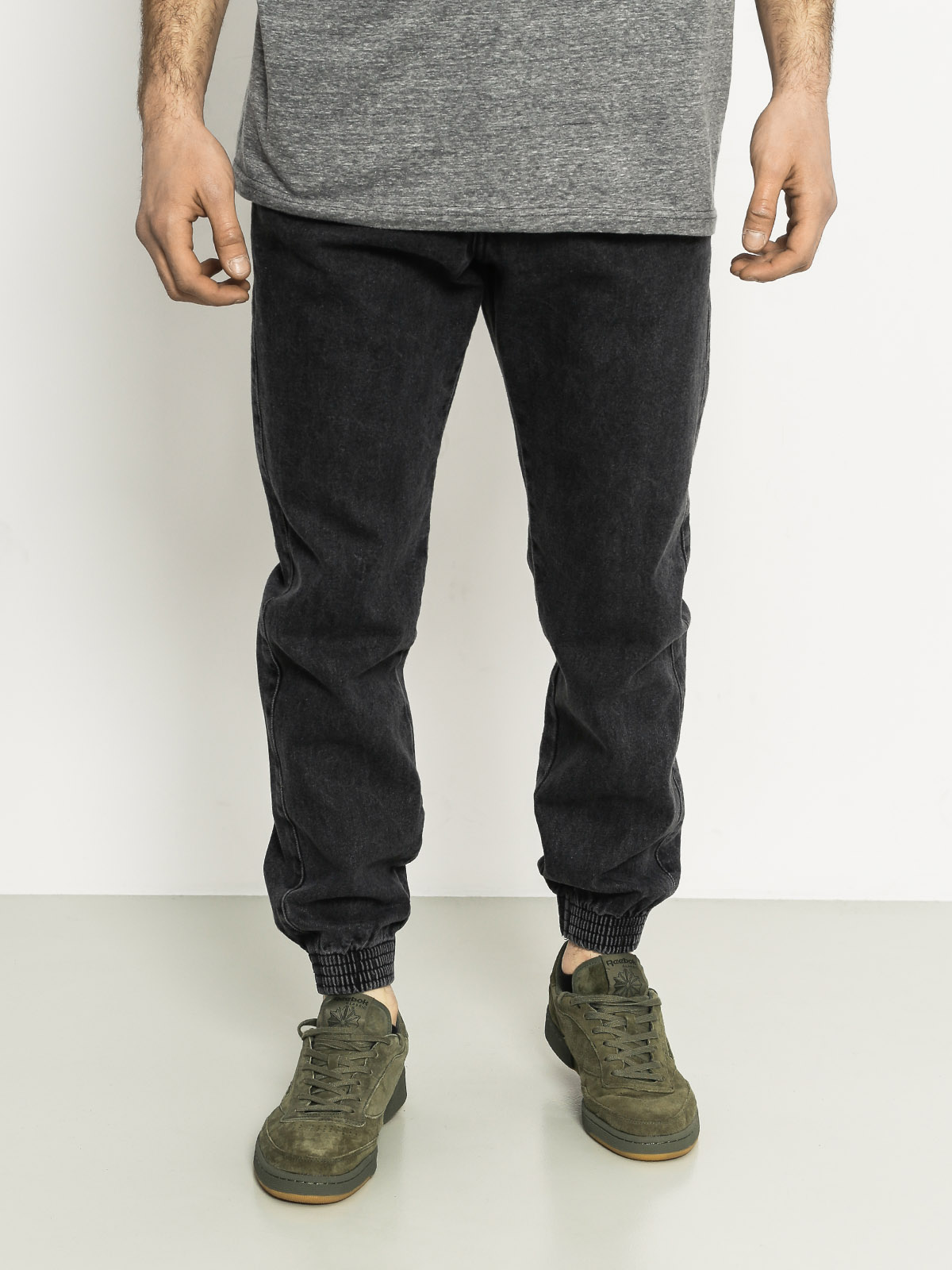 Kalhoty Turbokolor Trainer Chinos (black denim washed)