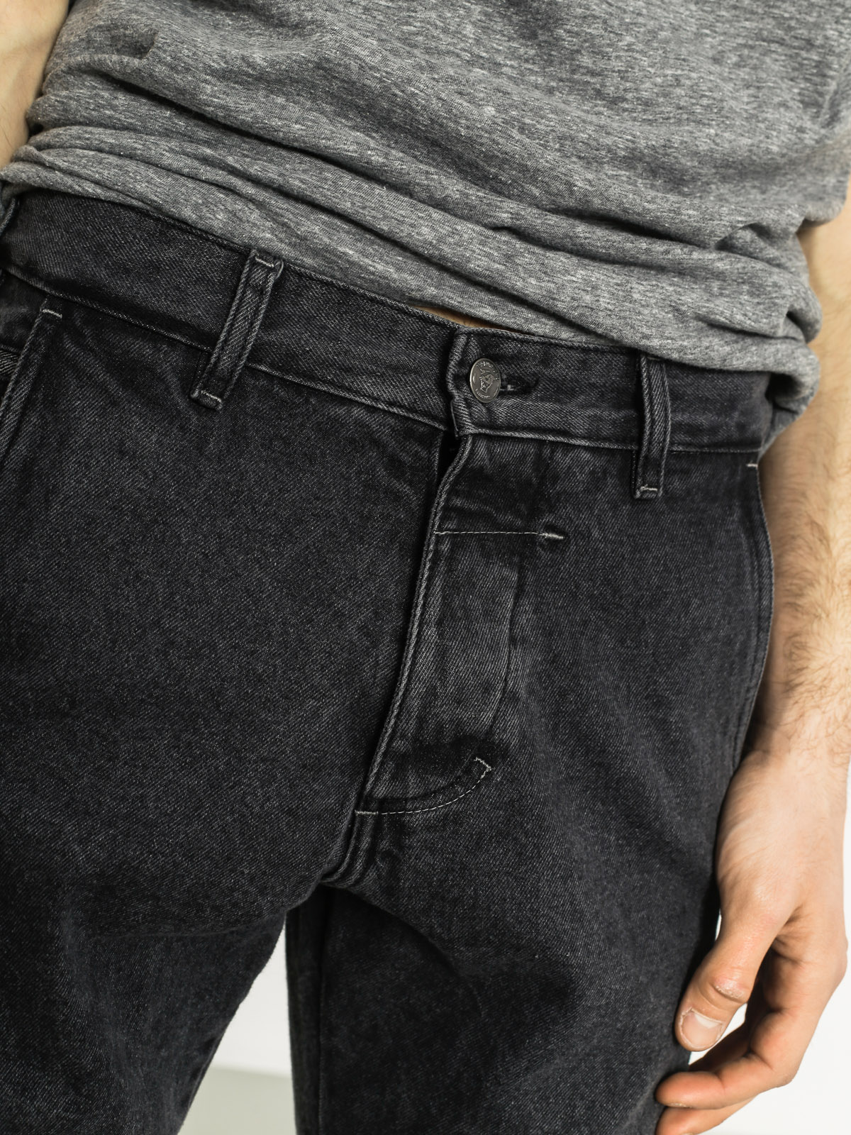 Kalhoty Turbokolor Trainer Chinos (black denim washed)