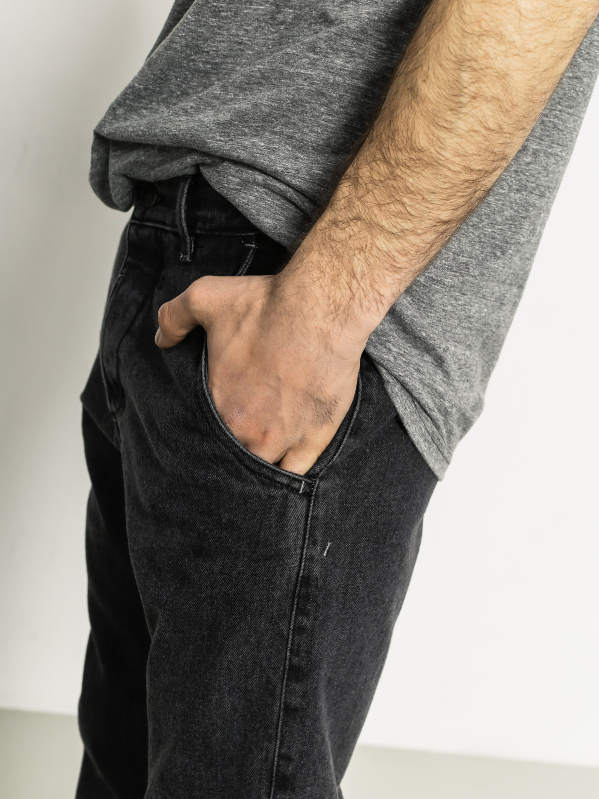 Kalhoty Turbokolor Trainer Chinos (black denim washed)