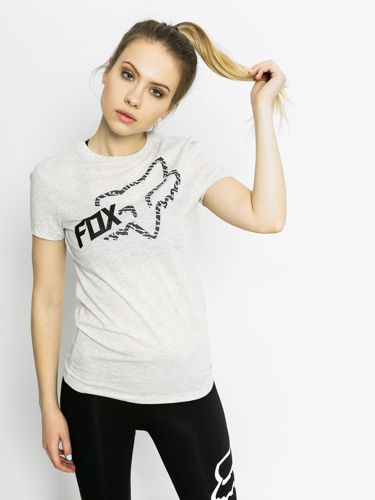 Tričko Fox Reacted Wmn (light heather grey)