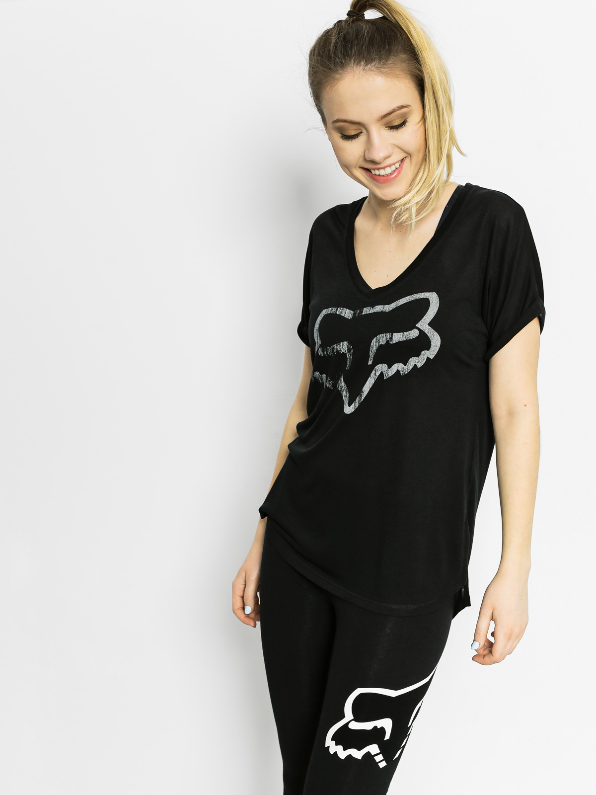 Tričko Fox Responded Vneck Wmn (black)