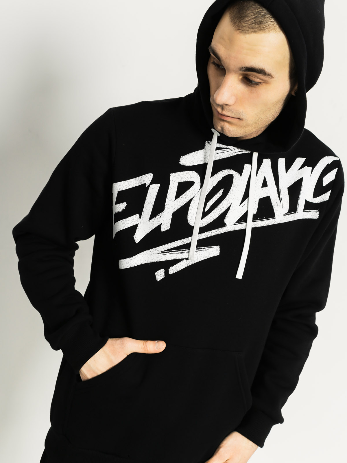 Mikina s kapucí El Polako Logson HD (black)