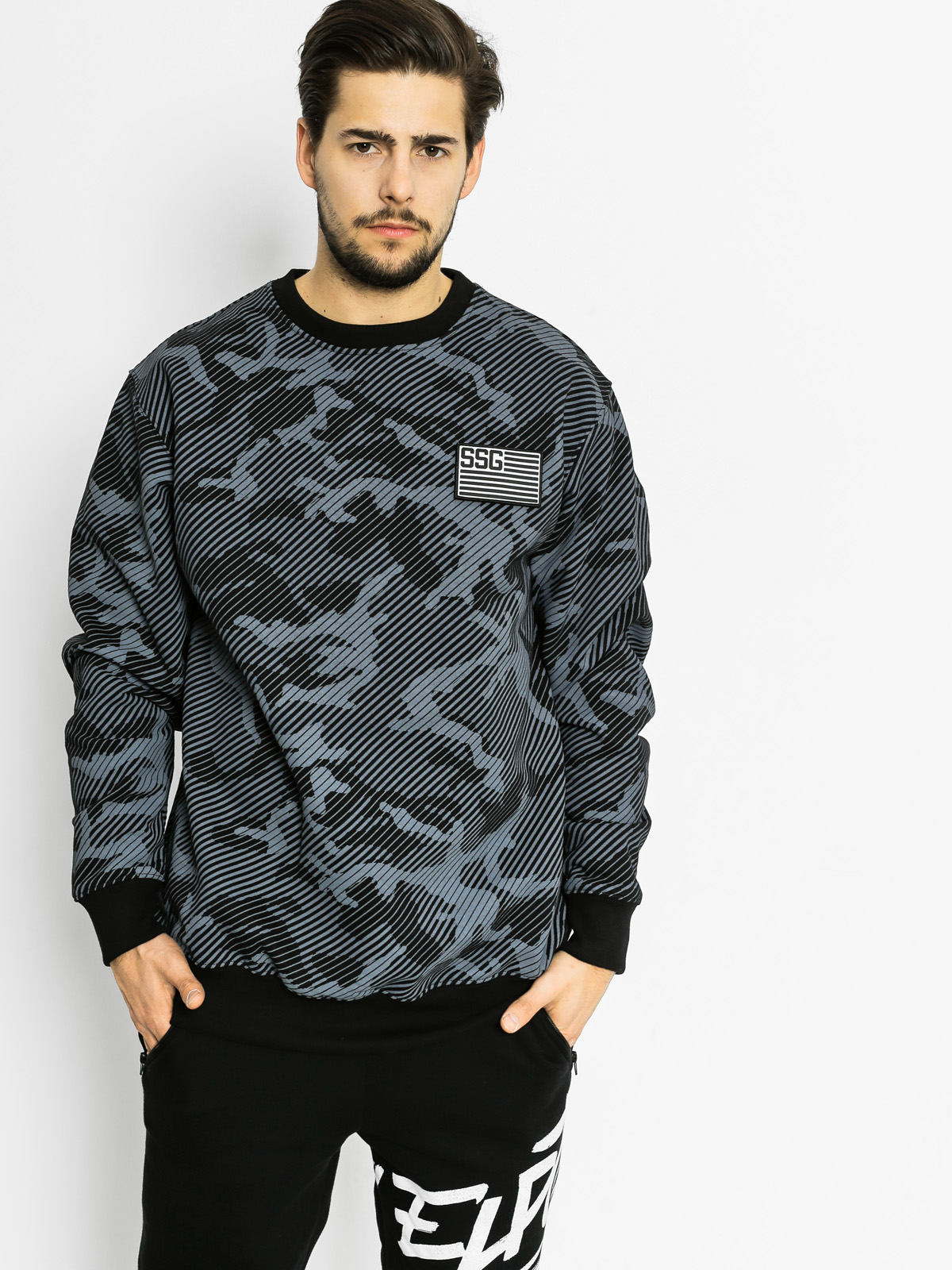 Mikina SSG Premium Moro Lines Flag (black/chacroal)