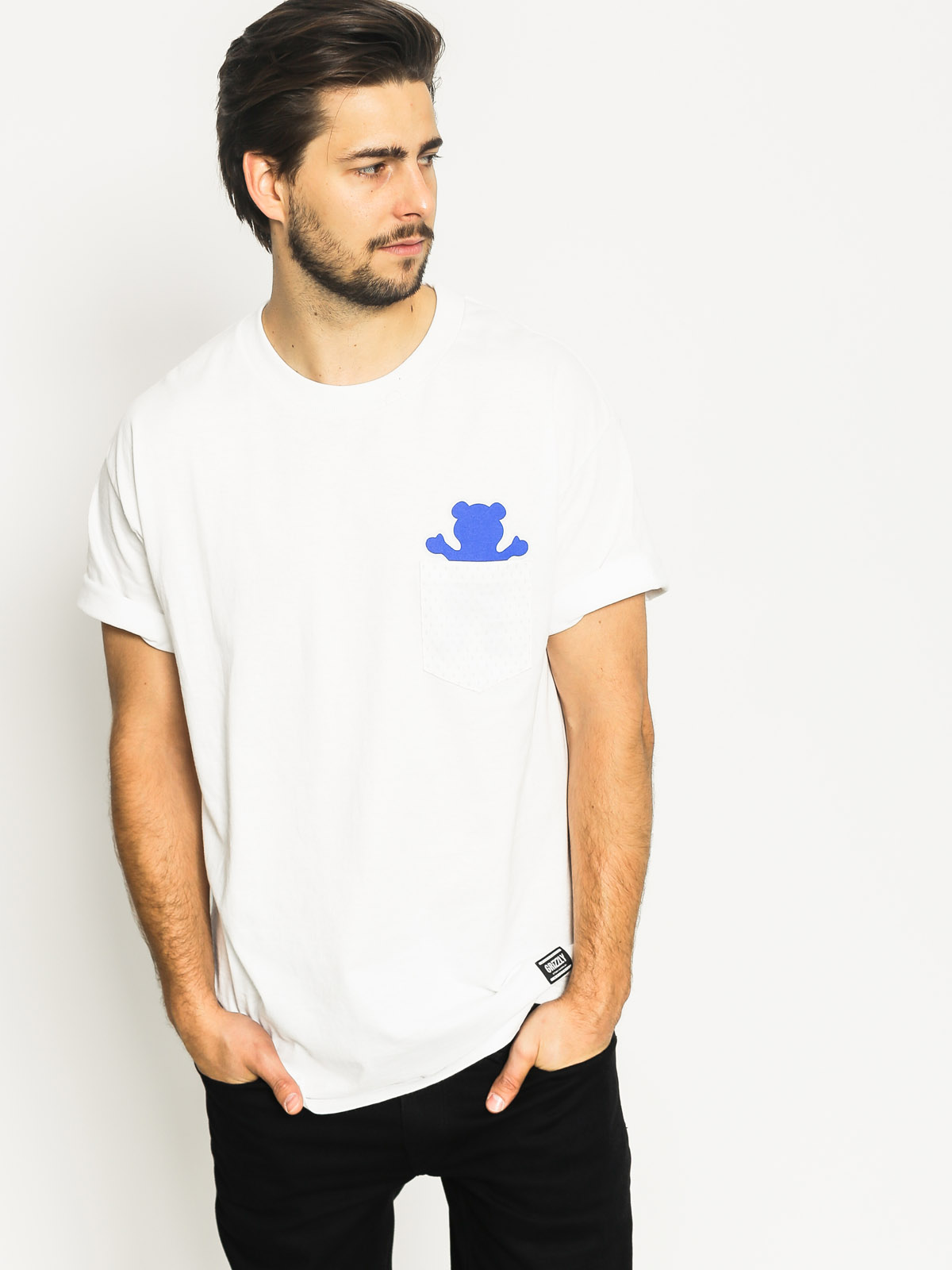 Tričko Grizzly Griptape Draft Pick Pocket (white)