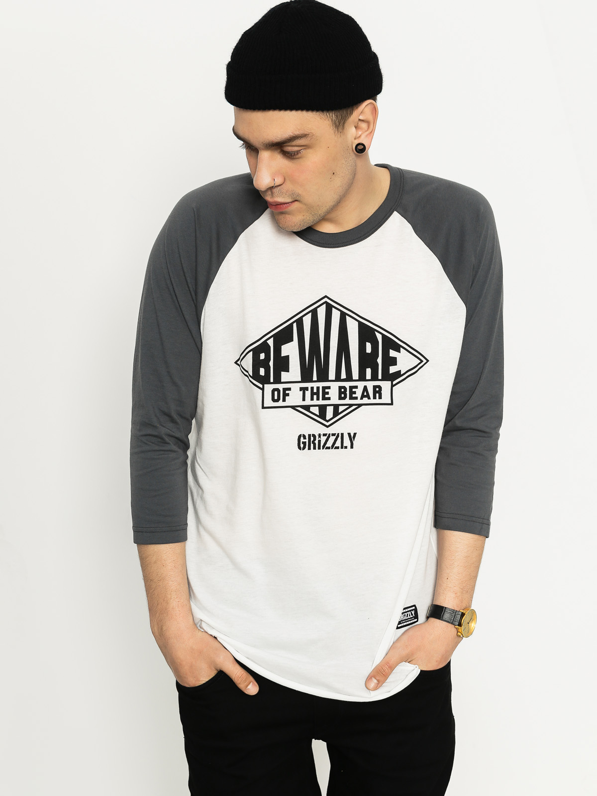 Grizzly Griptape Tričko Pyramid Raglan (grey)