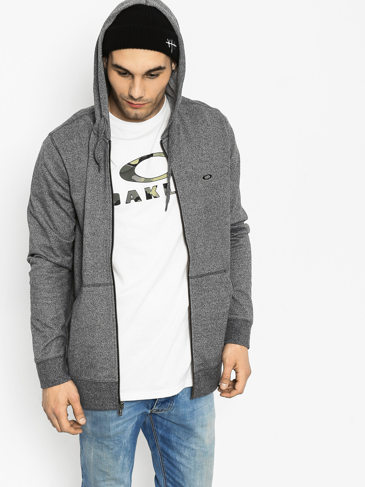 Mikina s kapucí Oakley Pennycross ZHD (blackout light heather)