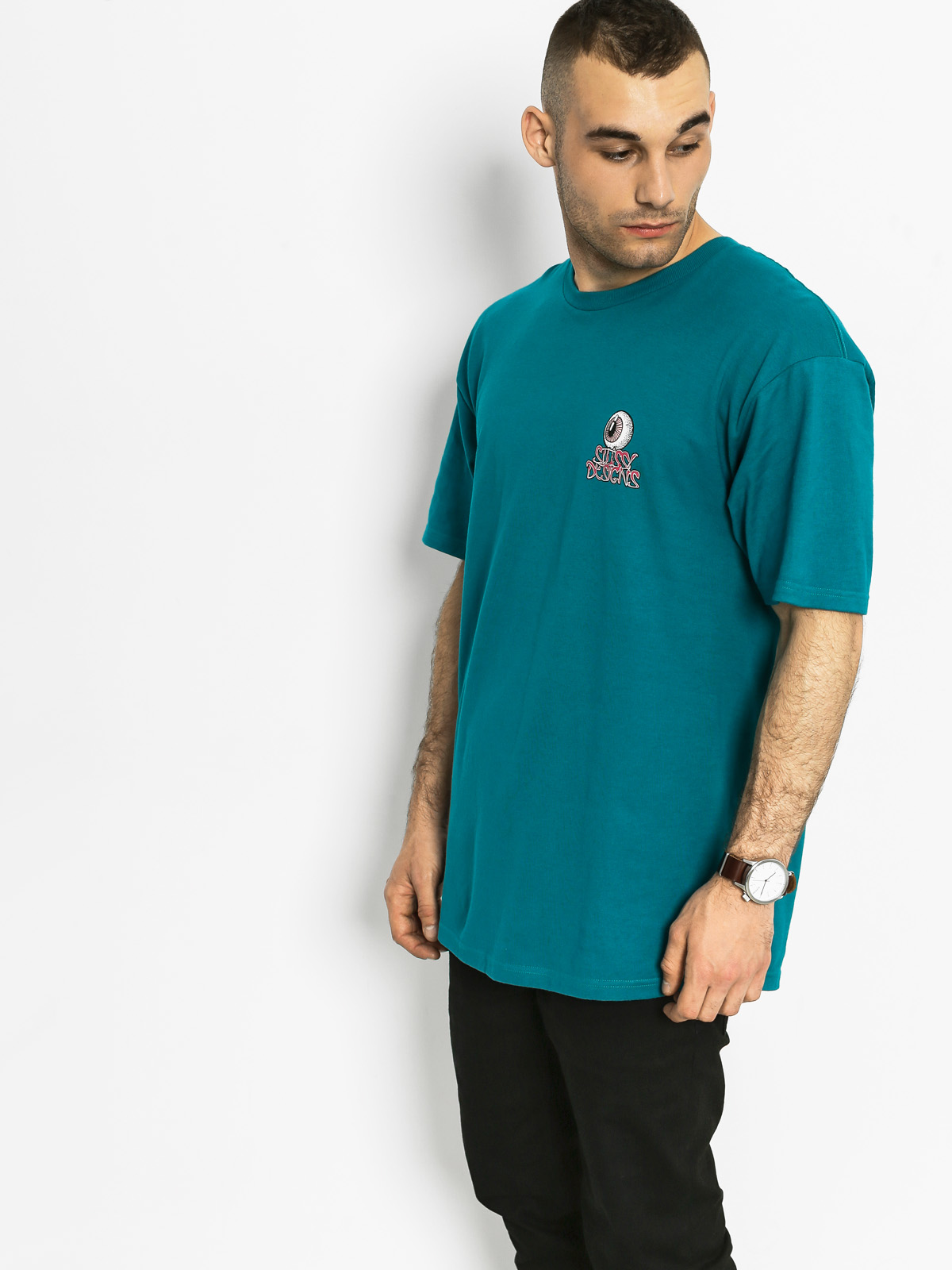 Stussy Tričko Eyeball (dark teal)