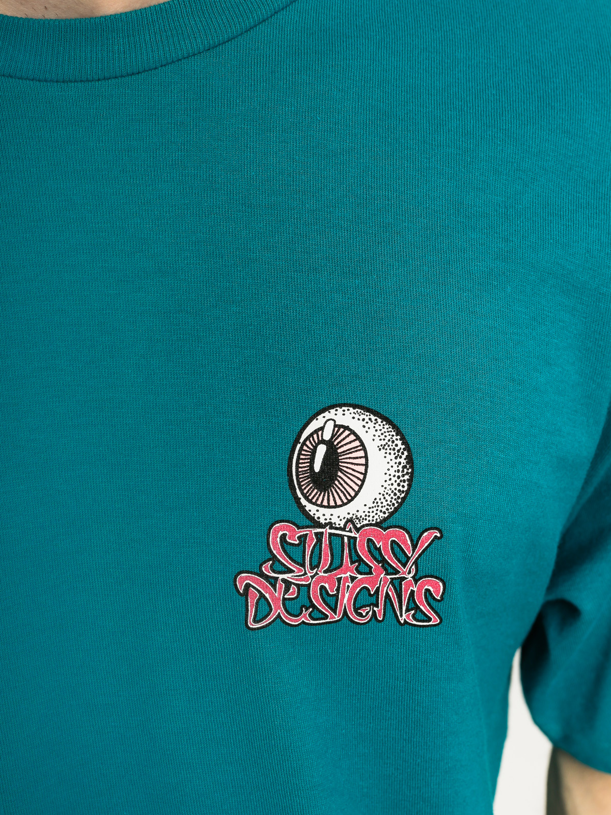 Stussy Tričko Eyeball (dark teal)