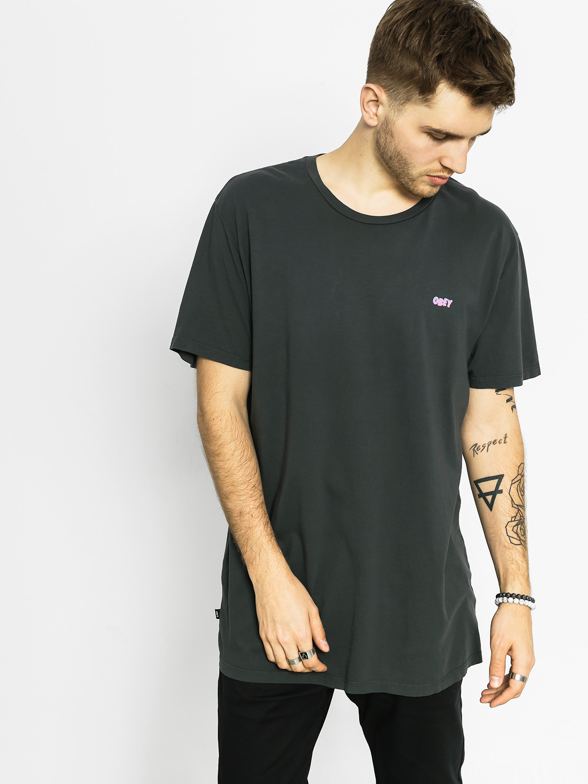 OBEY Tričko Obey Jumbled Split Fntn (pirate black)