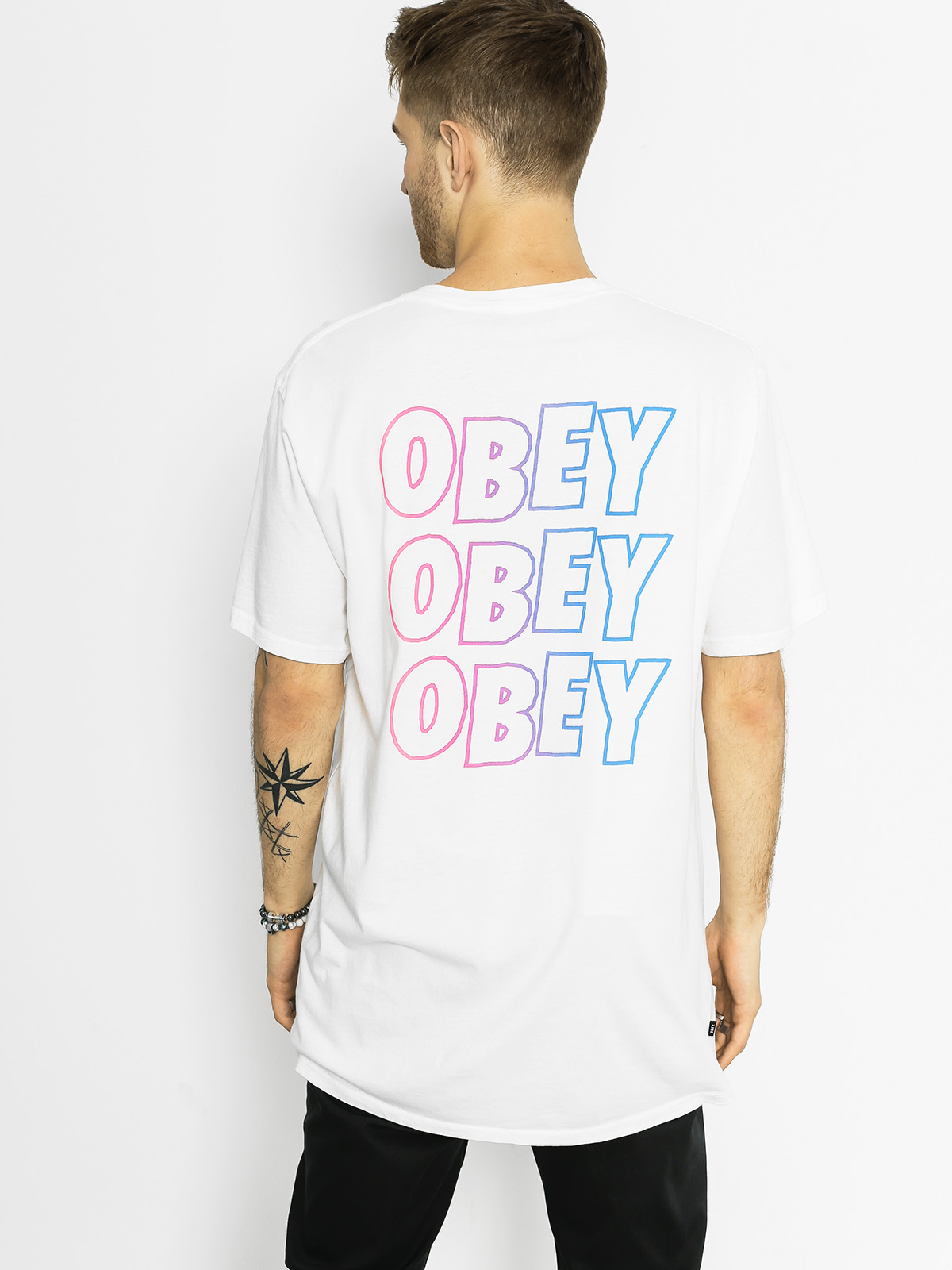 OBEY Tričko Obey Jumbled Split Fntn (white)