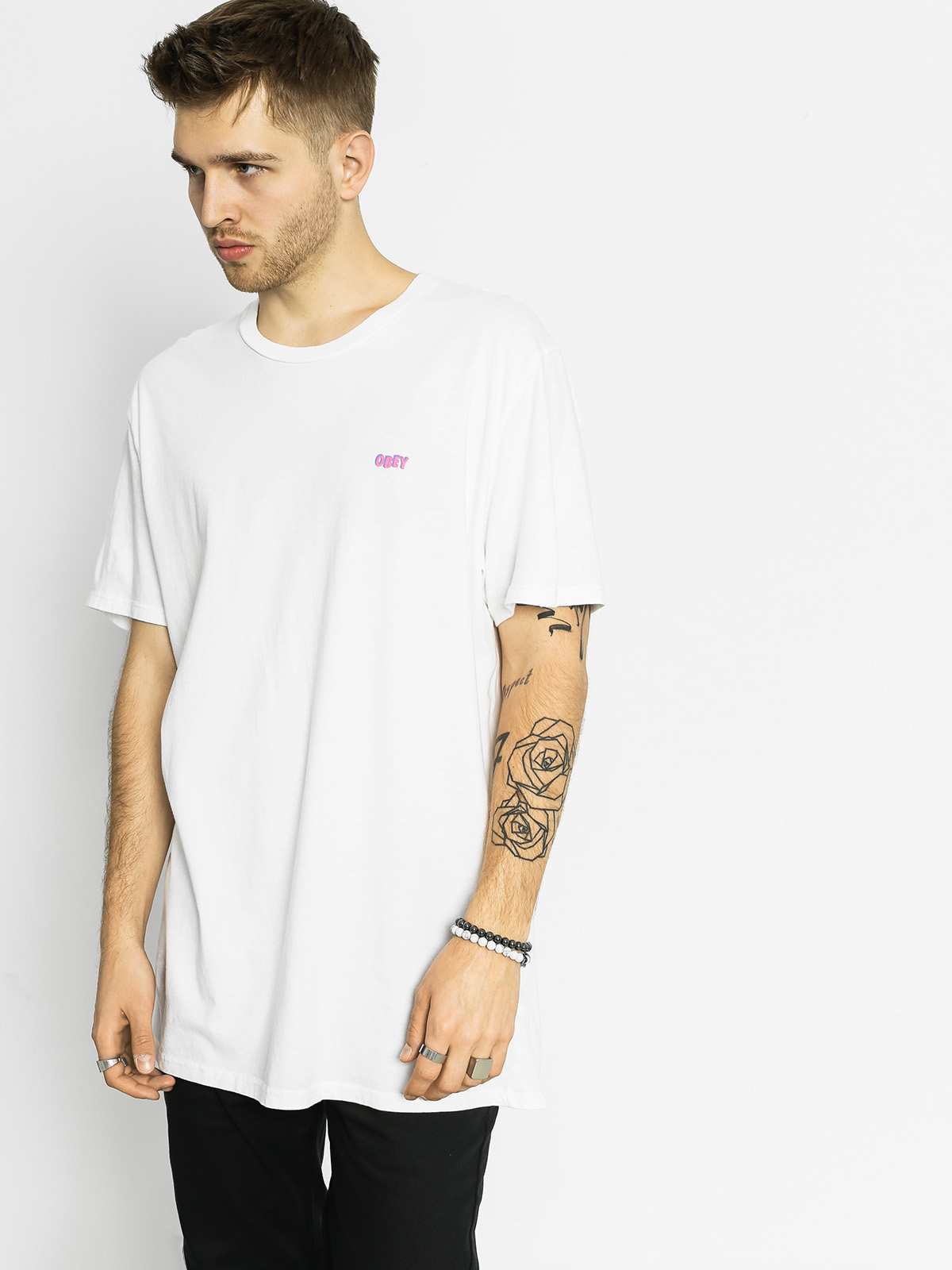 OBEY Tričko Obey Jumbled Split Fntn (white)