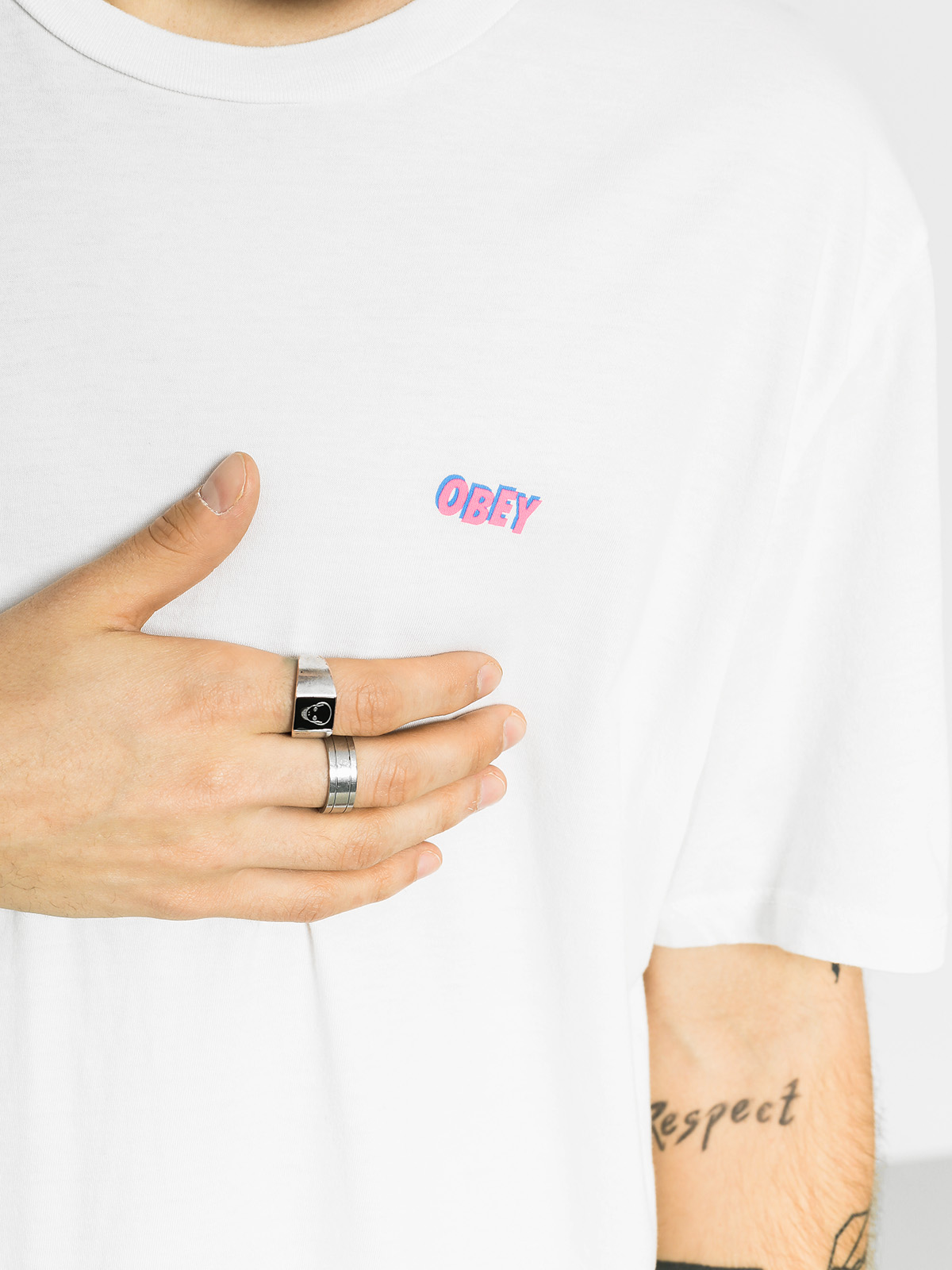 OBEY Tričko Obey Jumbled Split Fntn (white)