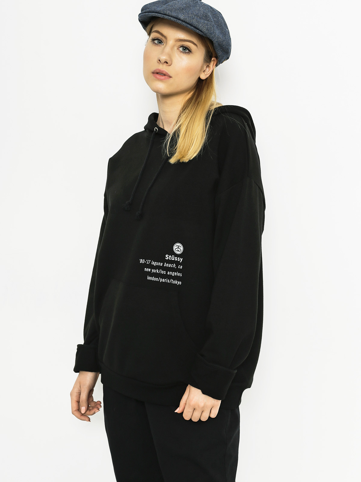 Stussy Mikina s kapucí 80 17 HD (black)