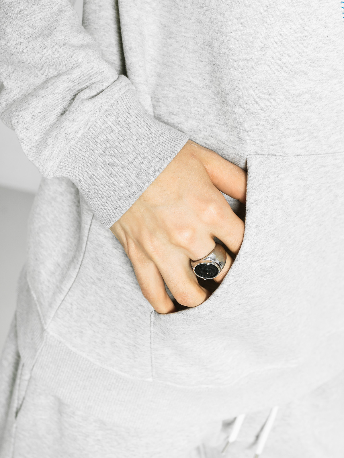 Quiksilver Mikina s kapucí Comfort Place HD (light grey heather)