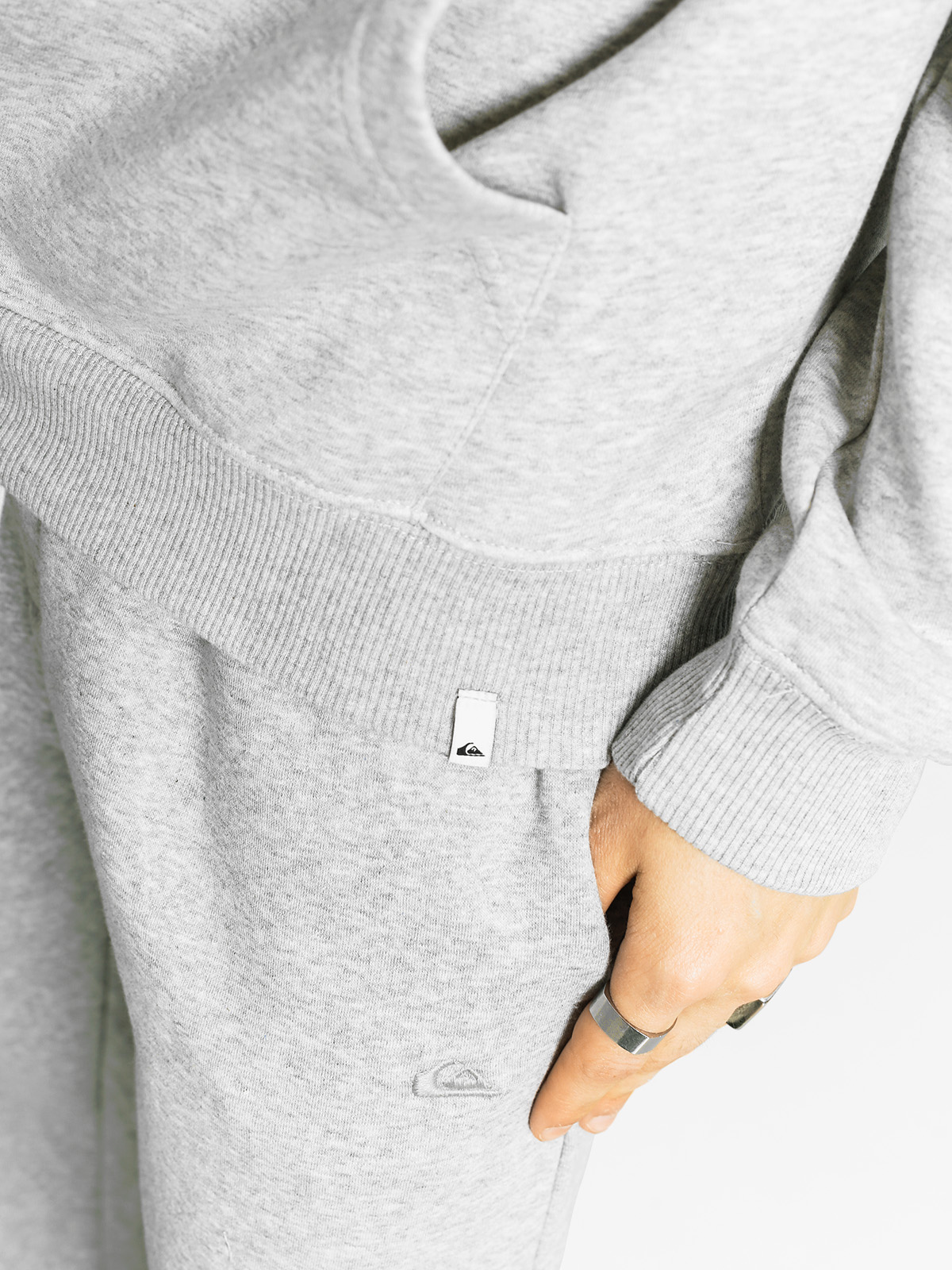 Quiksilver Mikina s kapucí Comfort Place HD (light grey heather)