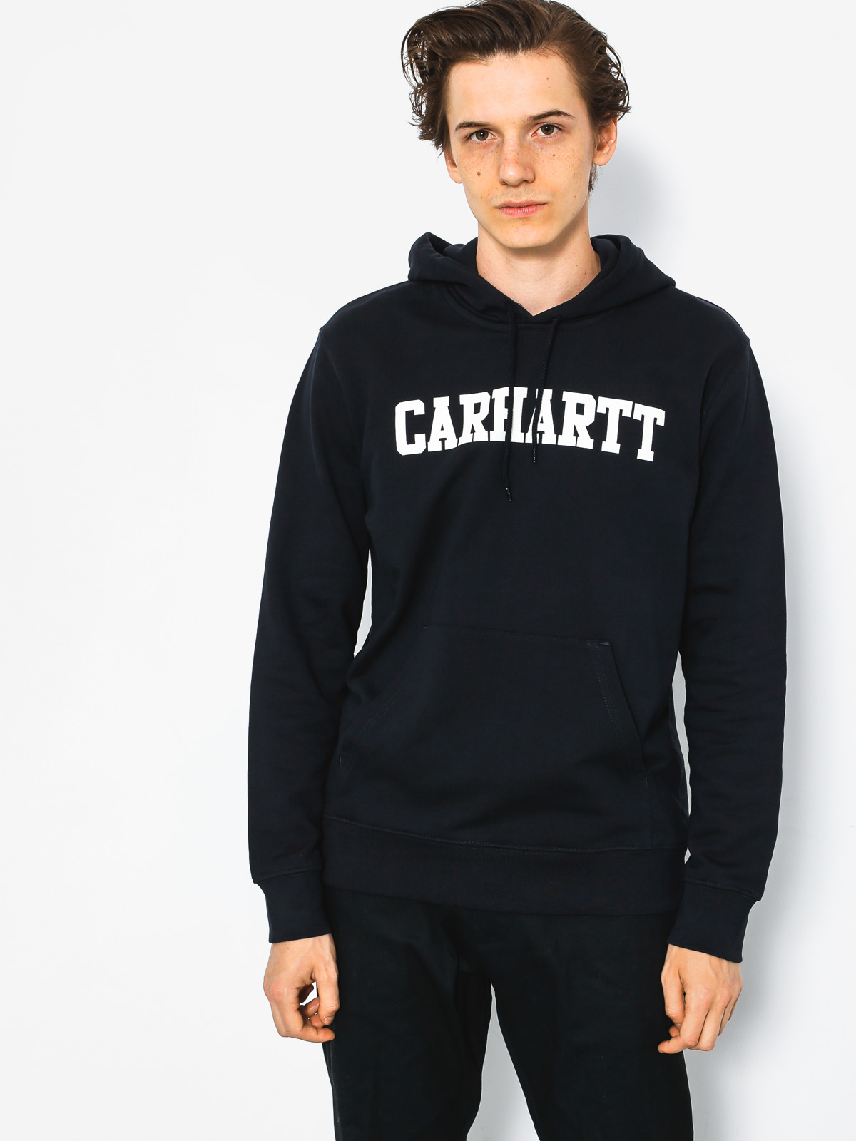 Mikina s kapucí Carhartt College HD (dark navy/white)