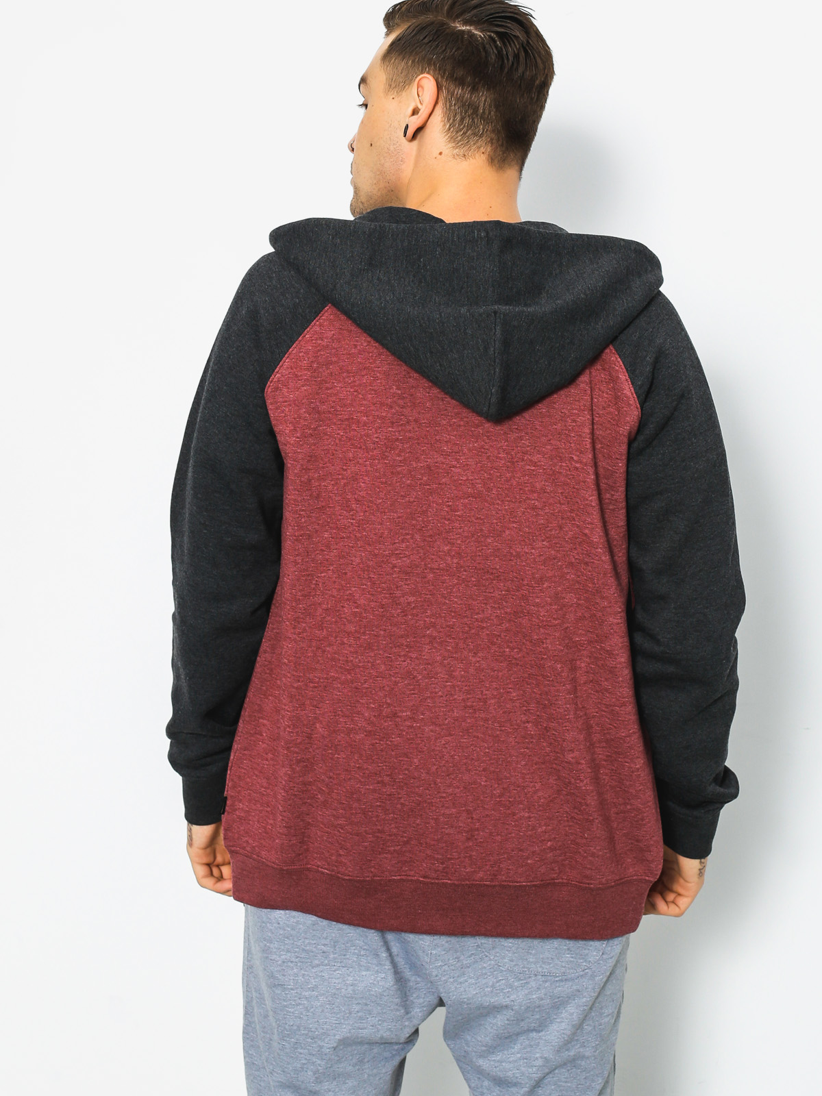 Mikina s kapucí Quiksilver Everyday ZHD (pomegrenate)