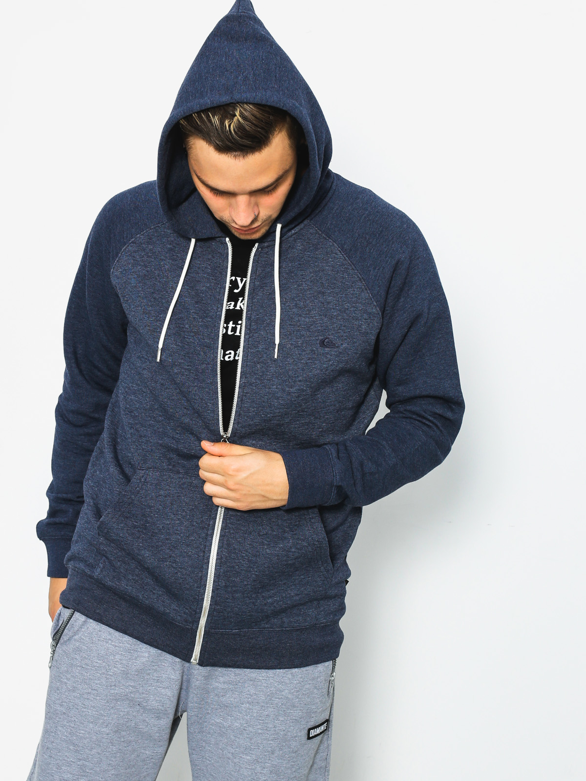 Mikina s kapucí Quiksilver Everyday ZHD (navy blazer heather)