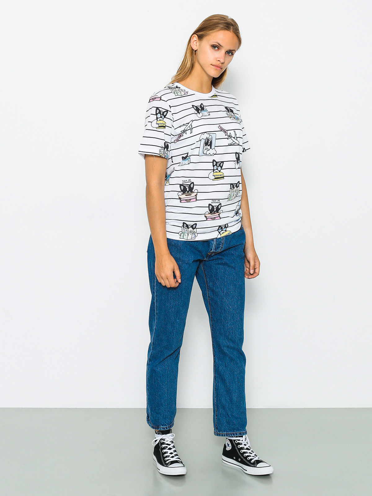 Tričko Yeah Bunny Dogs Stripes Wmn (white)