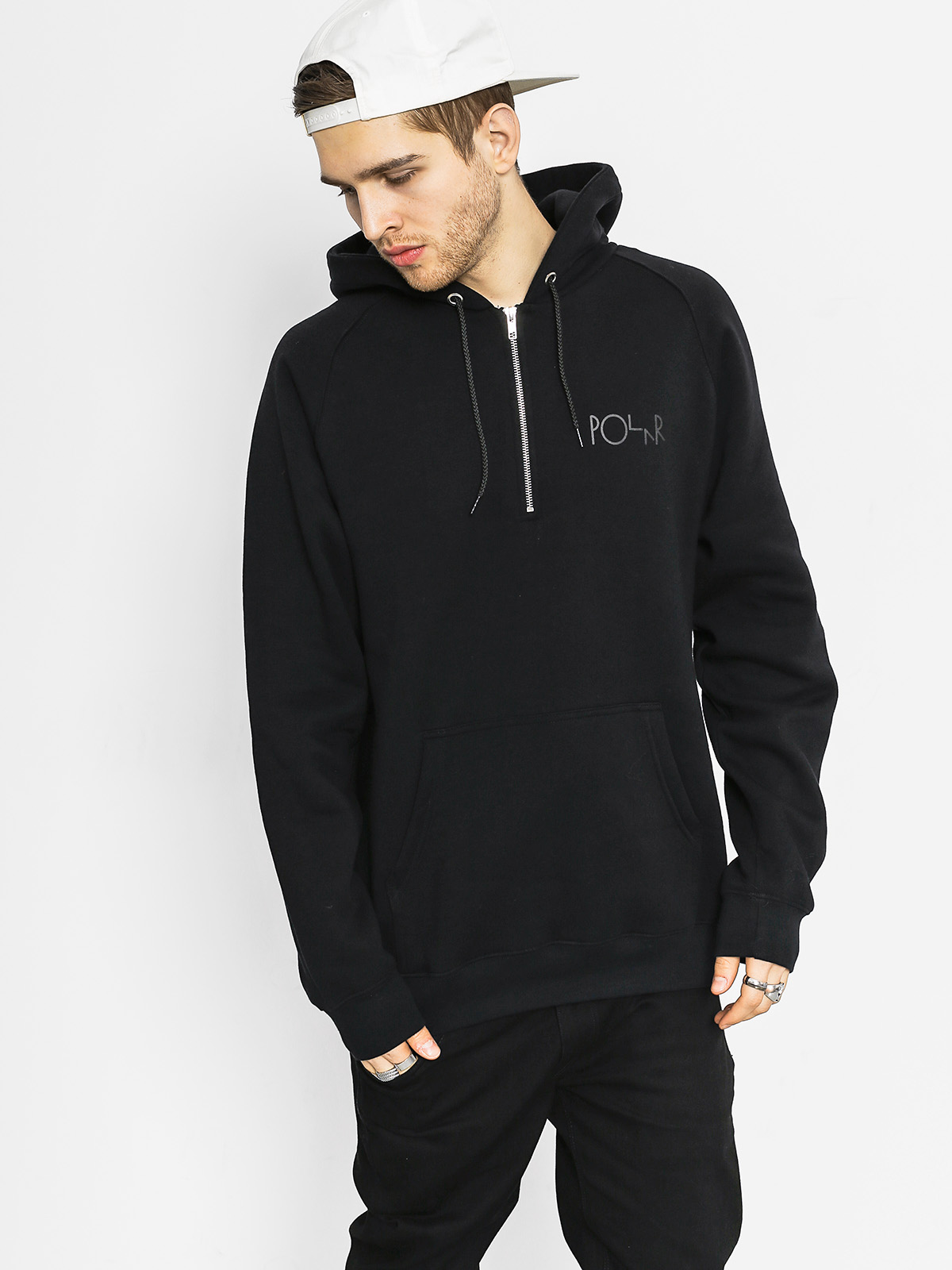 Polar Skate Mikina s kapucí Sk8 Co Half ZHD (black)