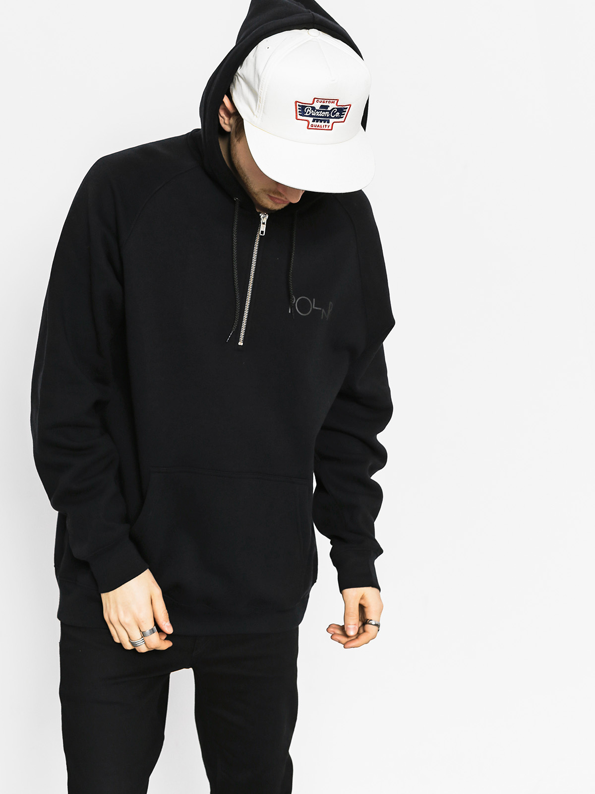 Polar Skate Mikina s kapucí Sk8 Co Half ZHD (black)