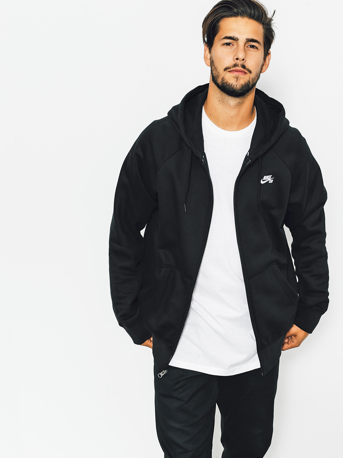 Nike SB Mikina s kapucí Sb Icon ZHD (black/white)