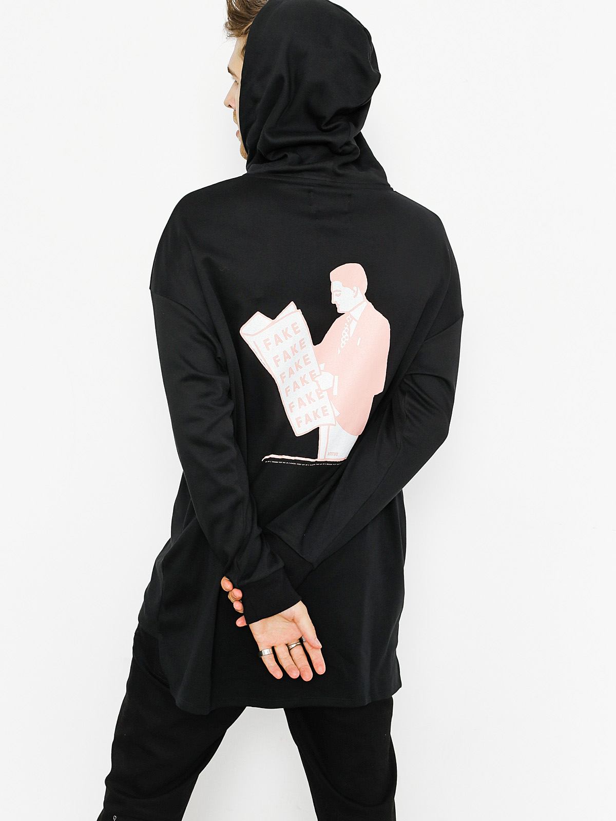 Mikina s kapucí Intruz Fake HD (black)