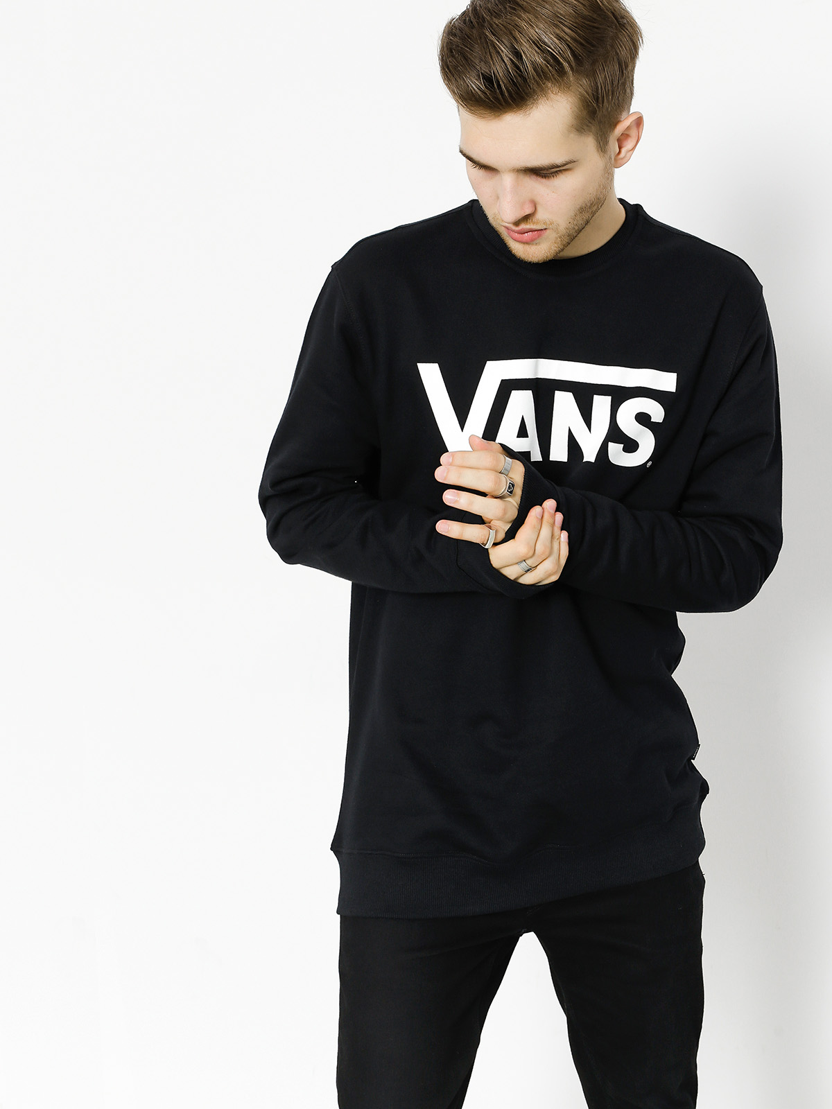 Mikina Vans Classic Crew (black/white)