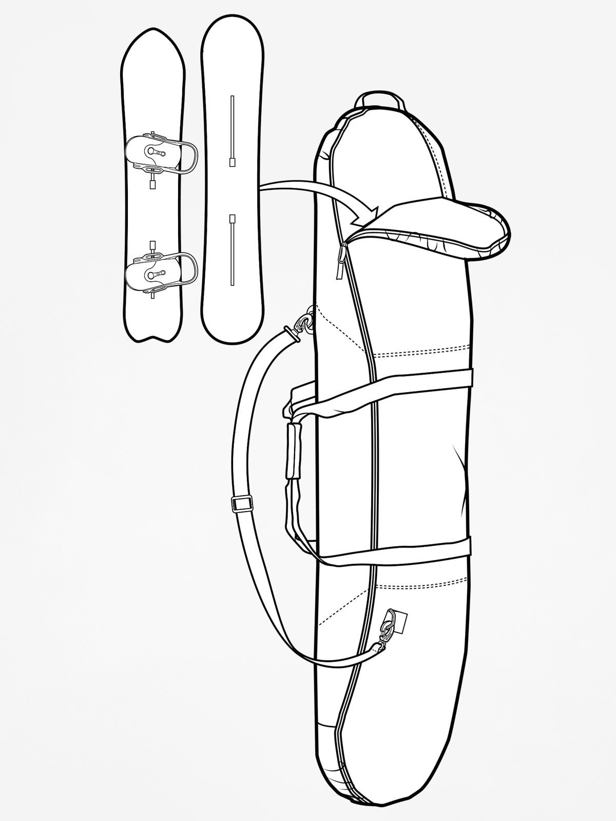 Obal na lyže Burton Space Sack (rasta)