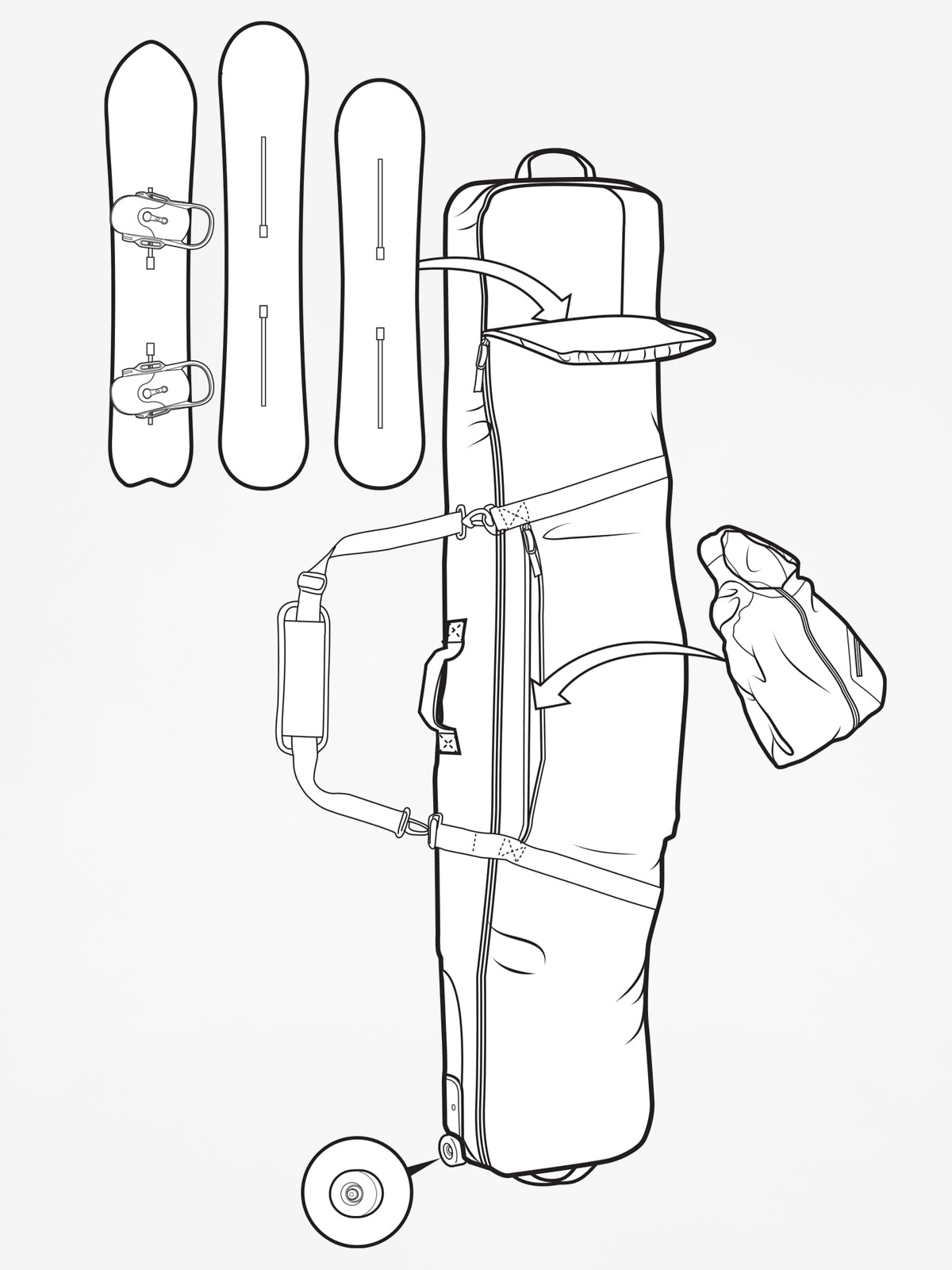 Obal na lyže Burton Wheelie Gig (brushstroke camo)