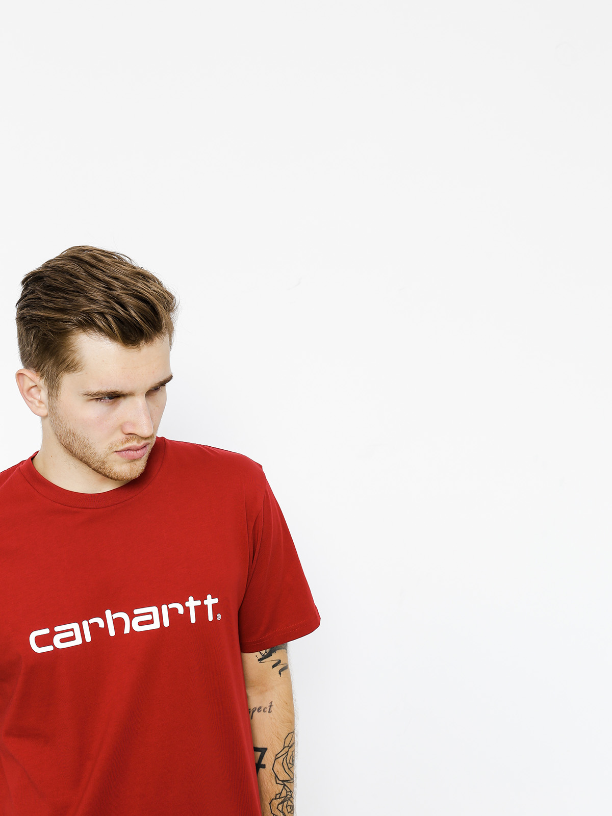 Tričko Carhartt Script (blast red/white)