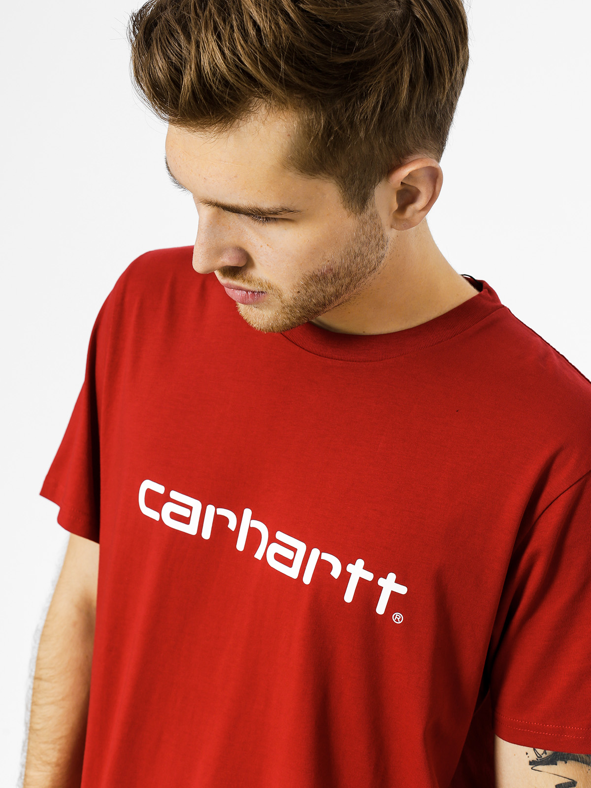 Tričko Carhartt Script (blast red/white)