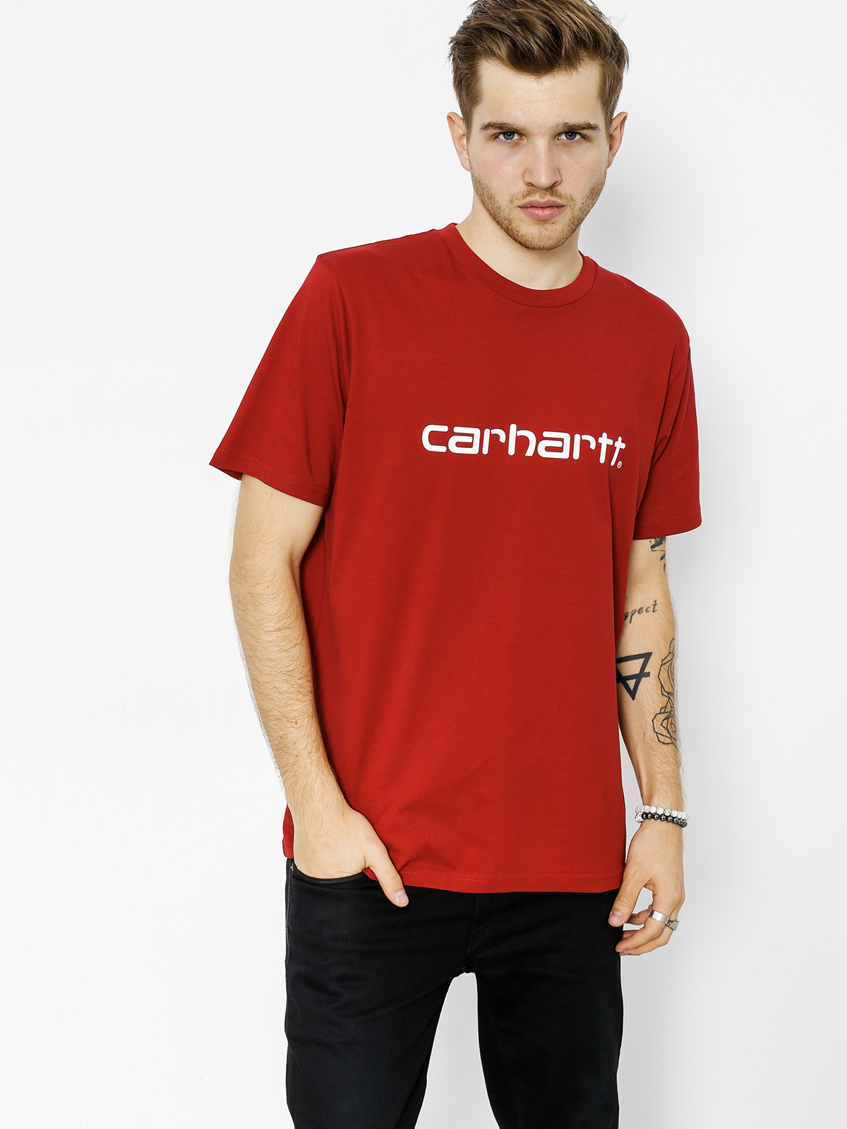 Tričko Carhartt Script (blast red/white)