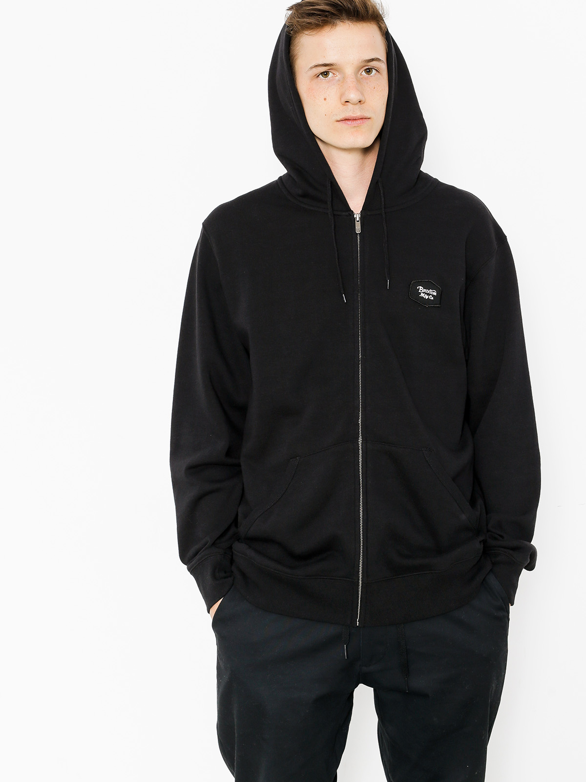 Mikina s kapucí Brixton Trig ZHD (black)