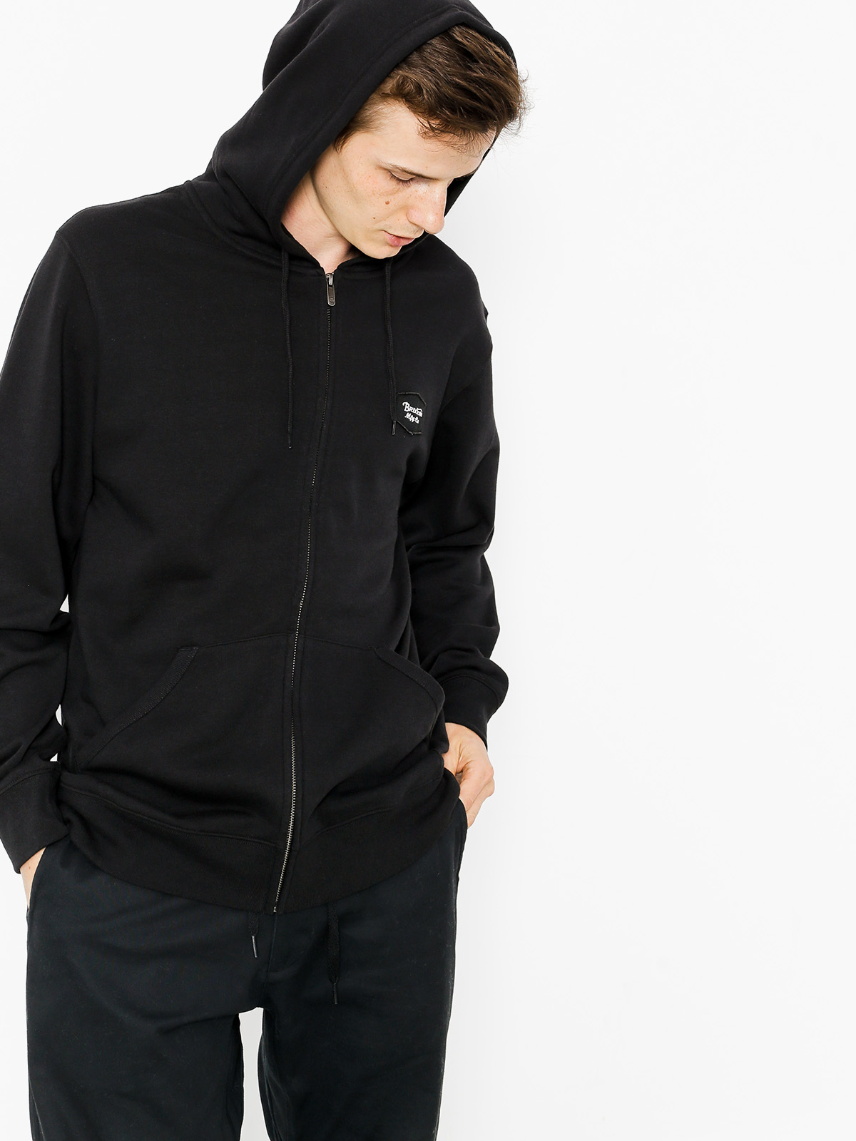 Mikina s kapucí Brixton Trig ZHD (black)