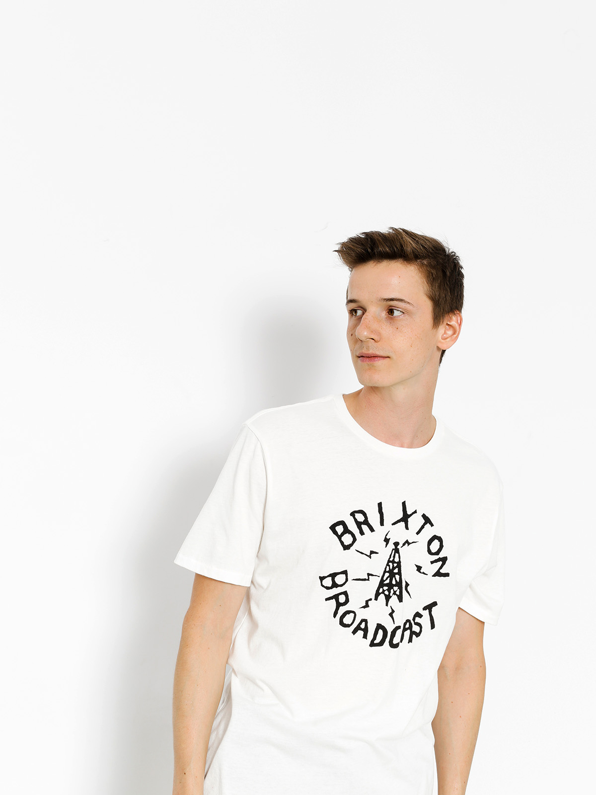 Brixton Tričko Broadcast (off white)