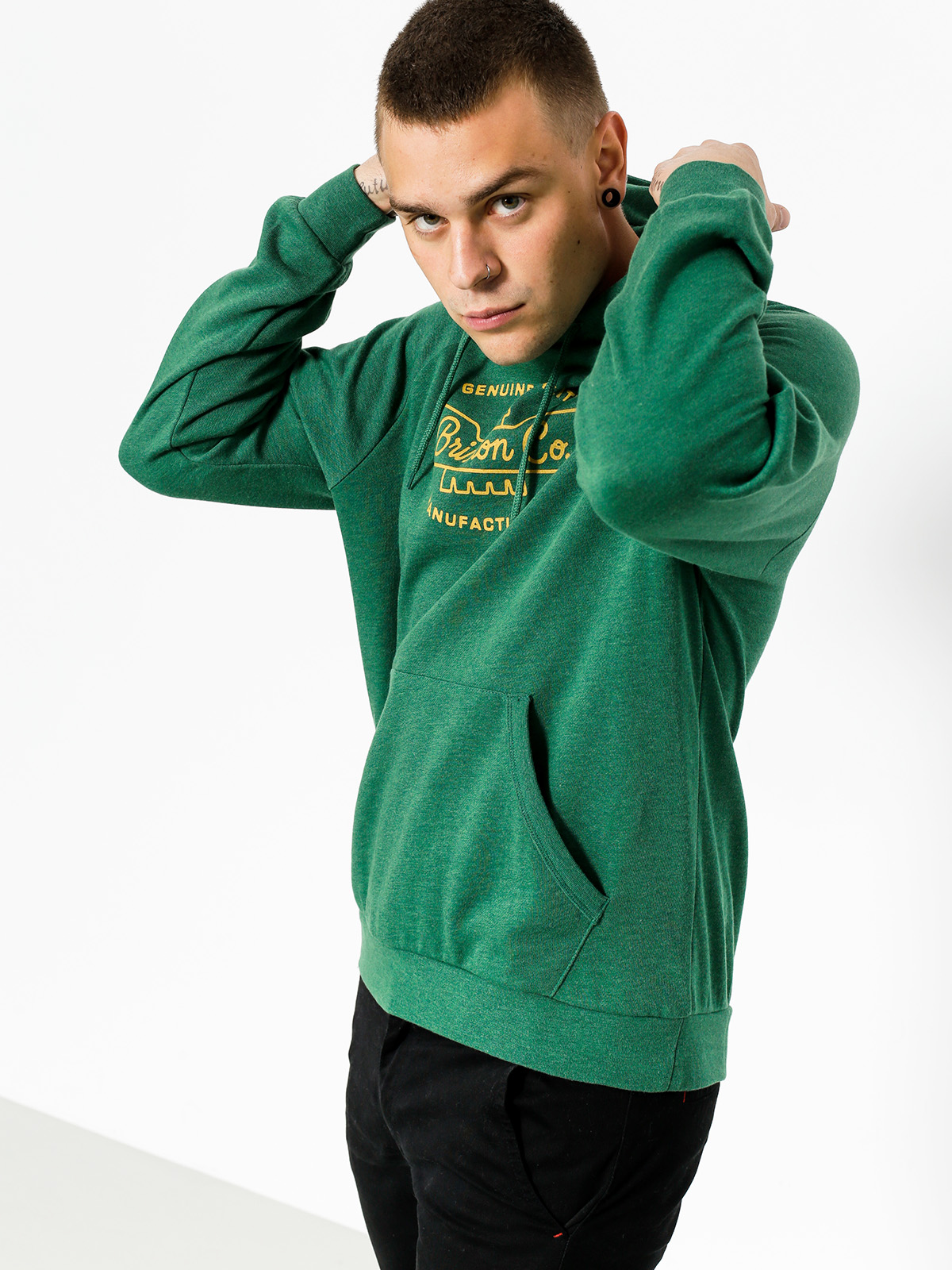 Brixton Mikina s kapucí Concord HD (heather forest)