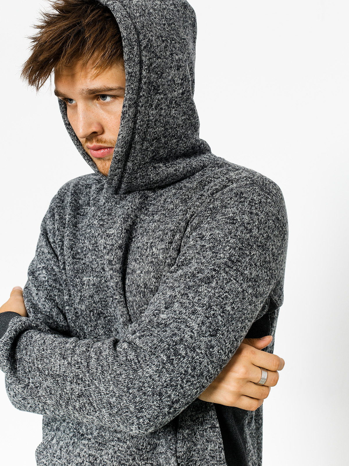 Mikina s kapucí Quiksilver Keller HD (dark grey heather)