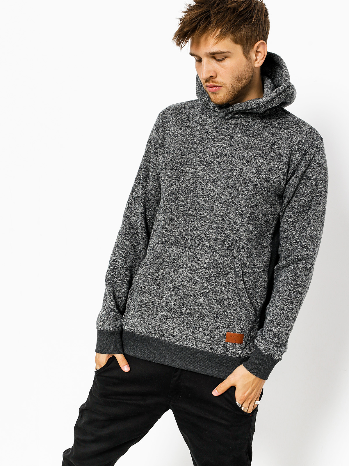 Mikina s kapucí Quiksilver Keller HD (dark grey heather)