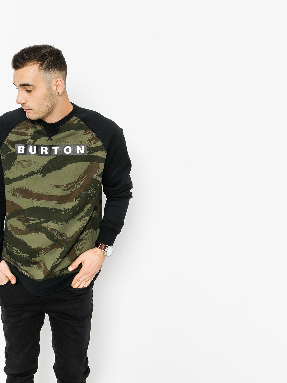 Mikina Burton Vault Crew (brush camo)