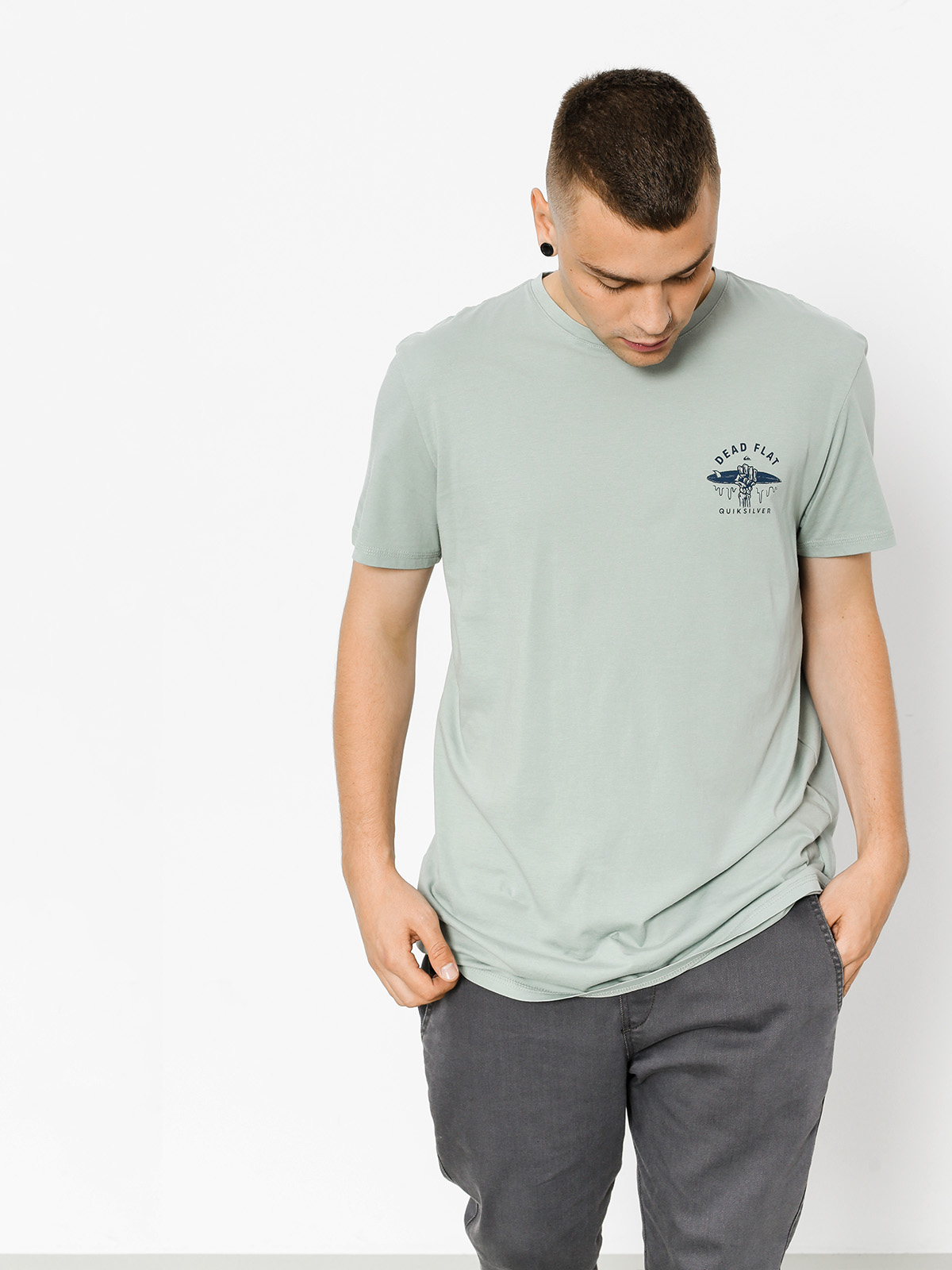Quiksilver Tričko Garment Dye Dead Flat (slate gray)
