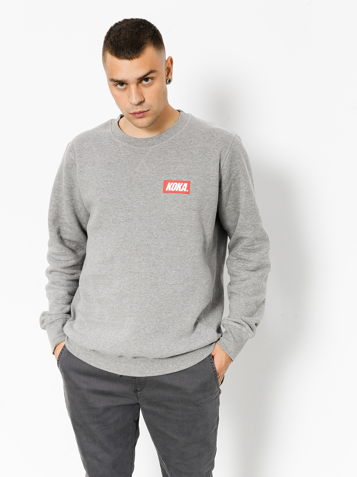 Mikina Koka Small Boxlogo (grey)