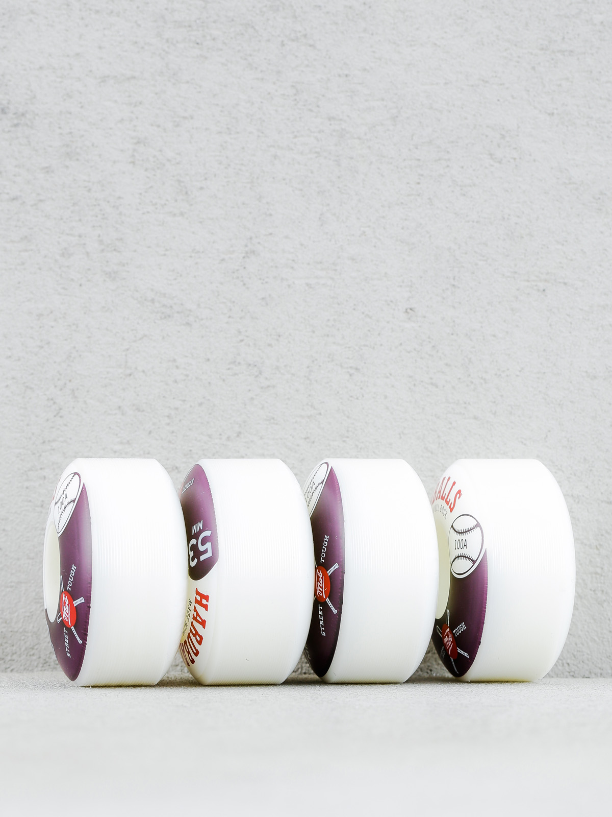 Kolečka Mob Skateboards Hardballs (white/maroon)