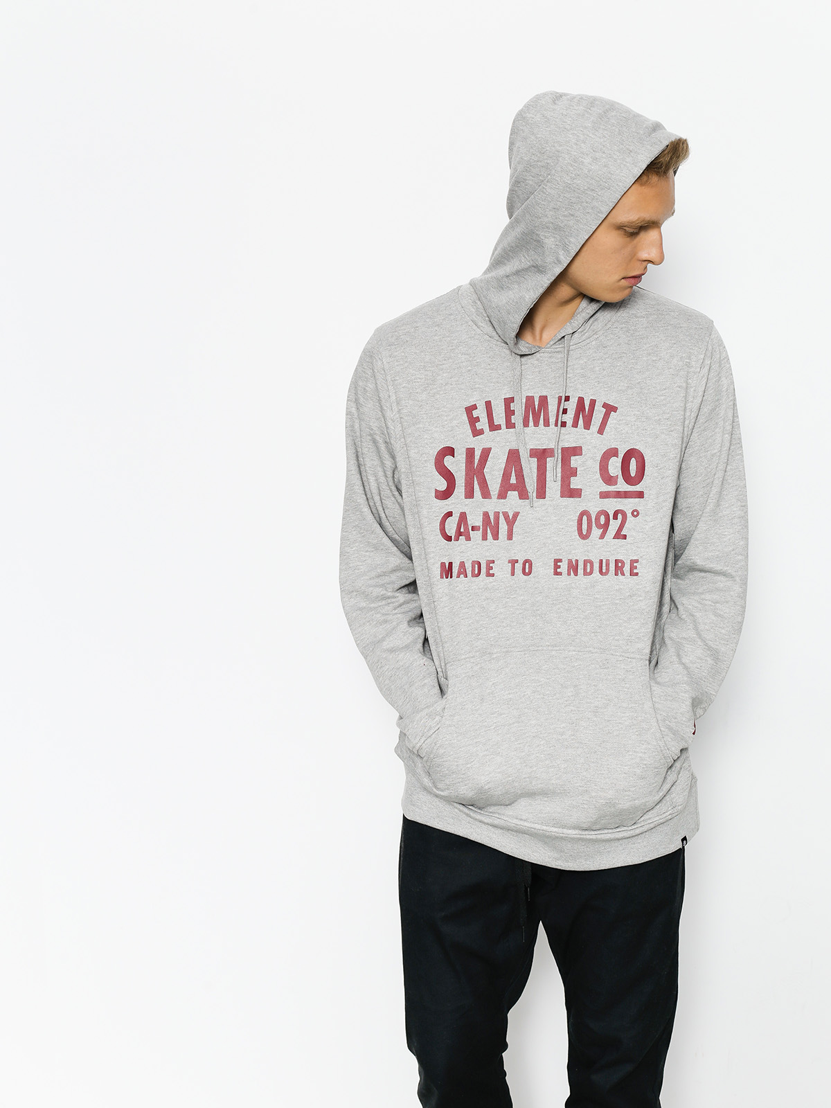 Mikina s kapucí Element Calibur HD (grey heather)