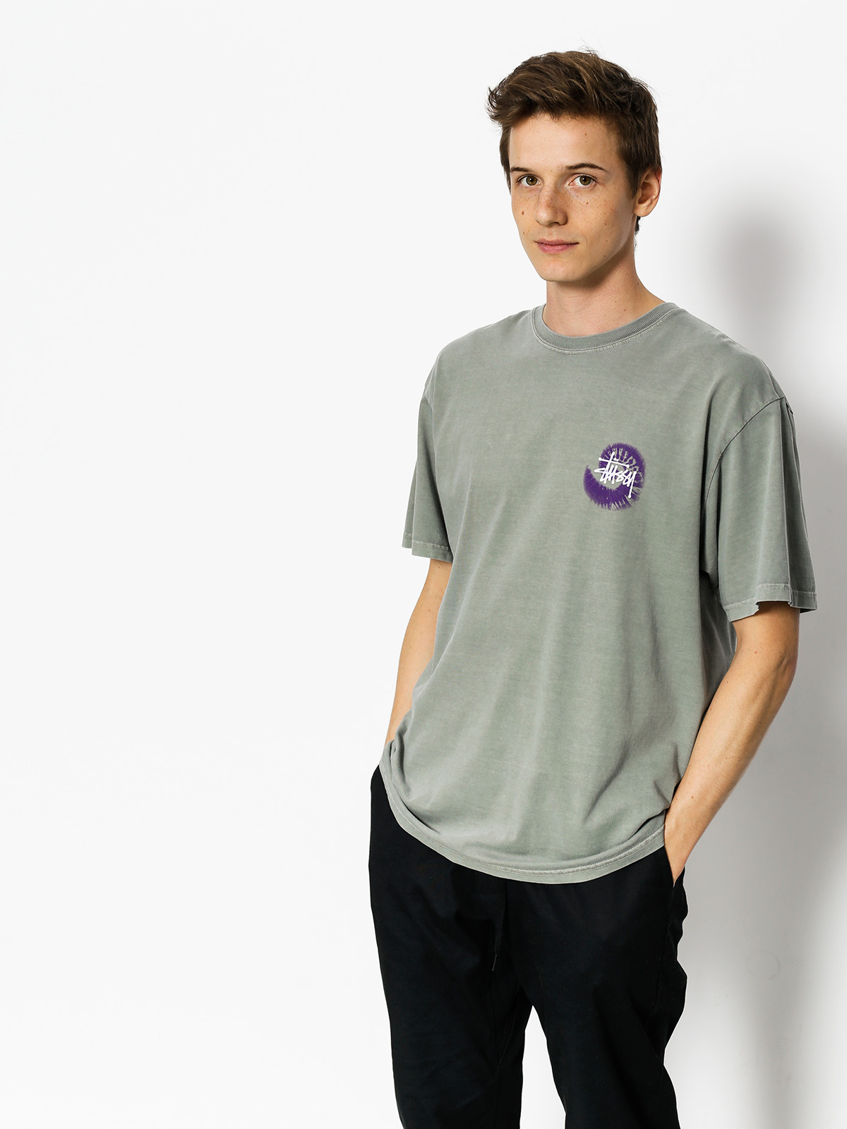 Tričko Stussy Basic Swirl Pig Dyed (grape)