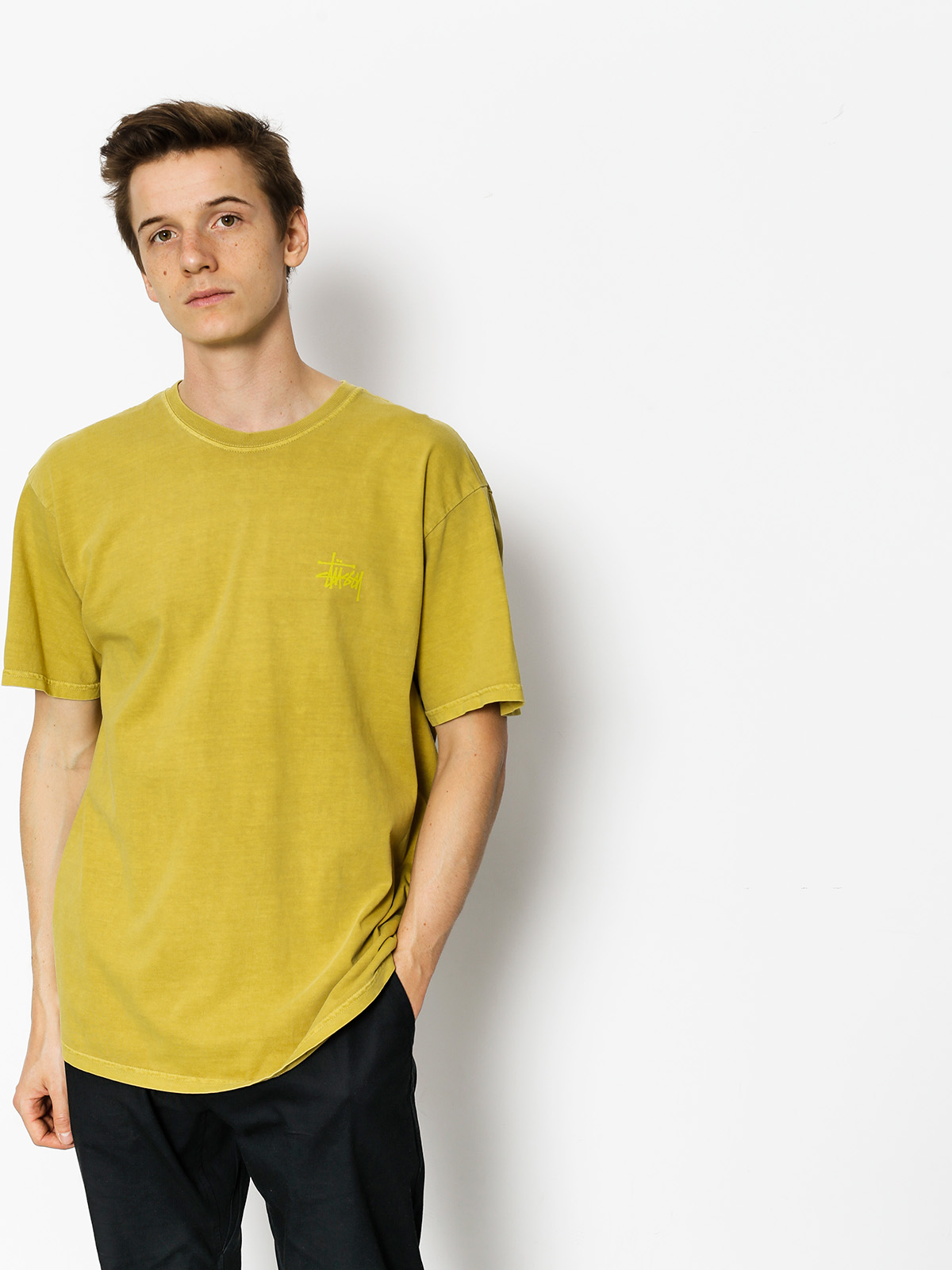 Tričko Stussy Wave Dragon Pig Dyed (mustard)